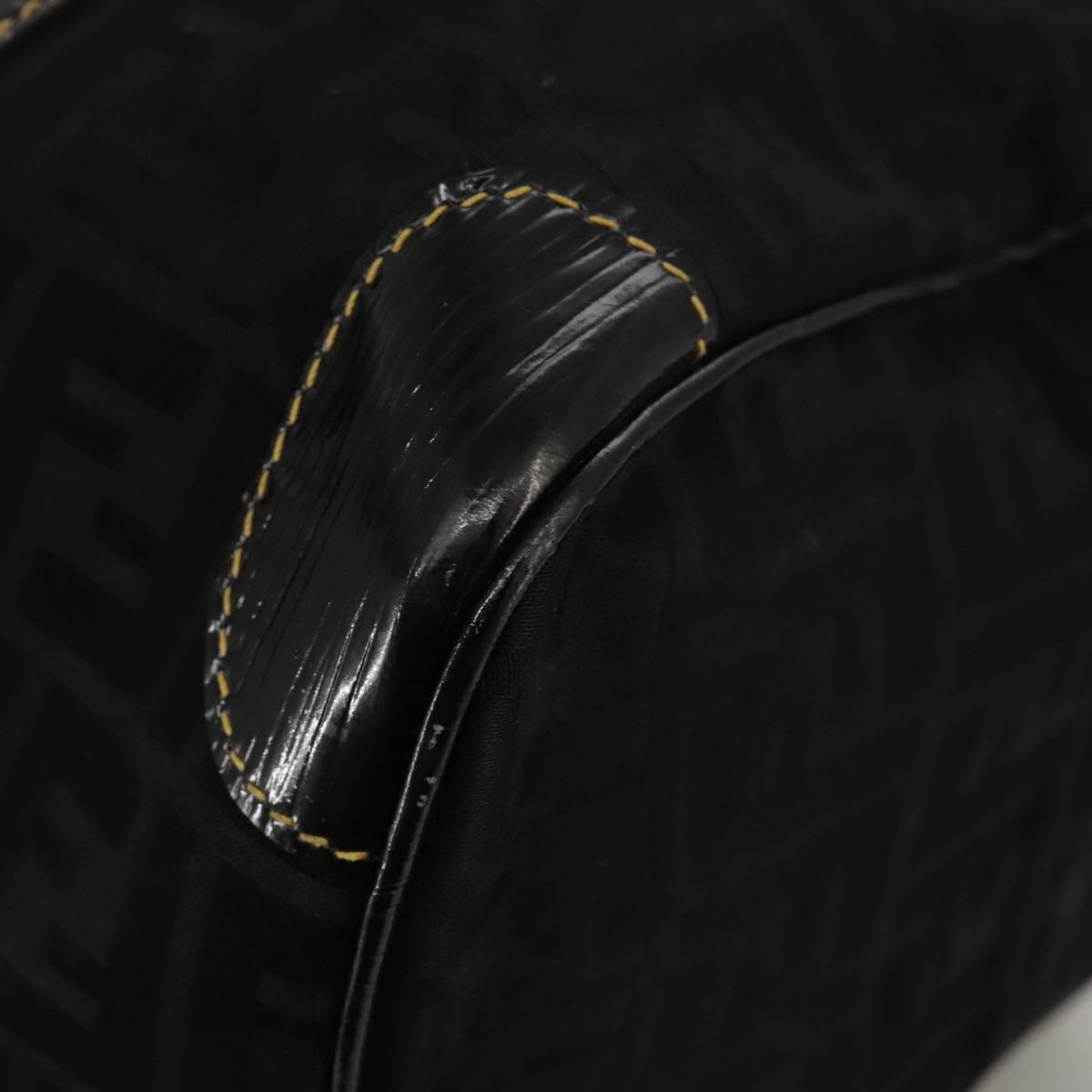 FENDI Zucca Canvas Boston Bag Black 99966