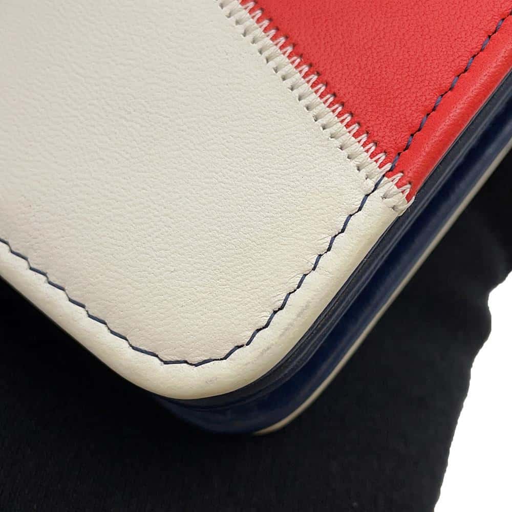 CHANEL CC Logo Fringe Chain Wallet Blue/Red/White Lambskin