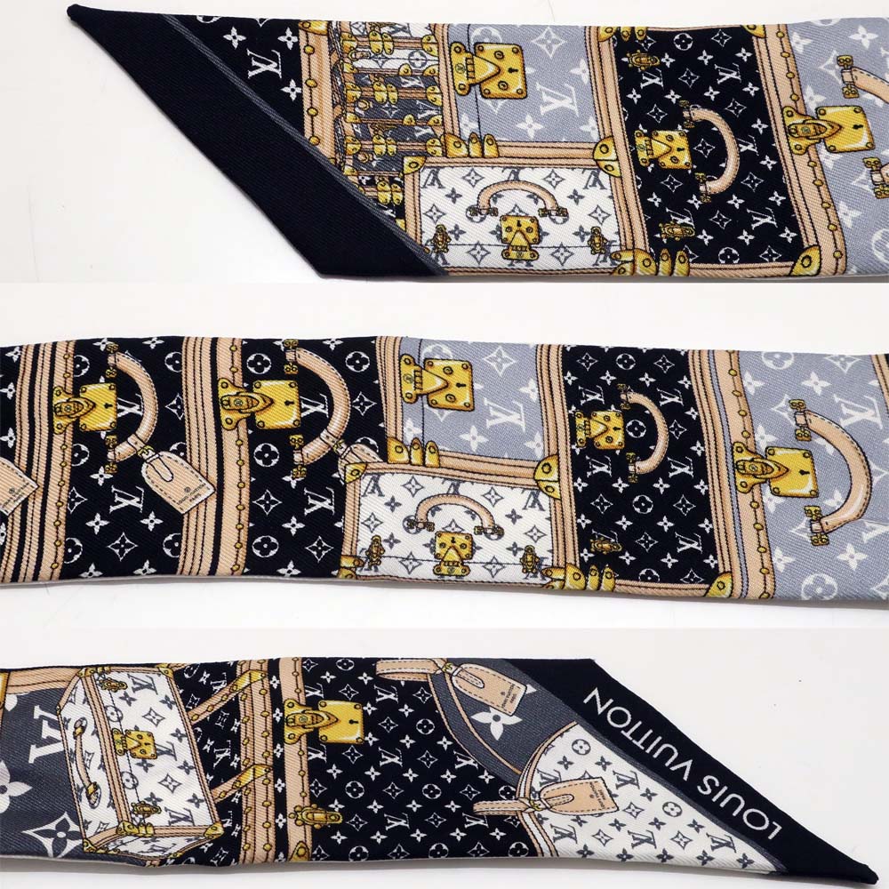 Louis Vuitton monogram LV logo silk small black x white reversible other