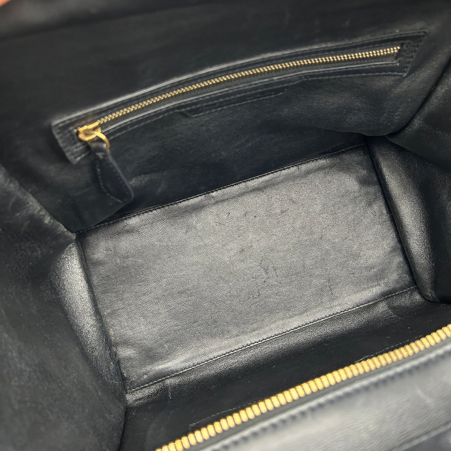 Celine Mini Luggage Tri-Color Anthracite Satin Calfskin Handbag