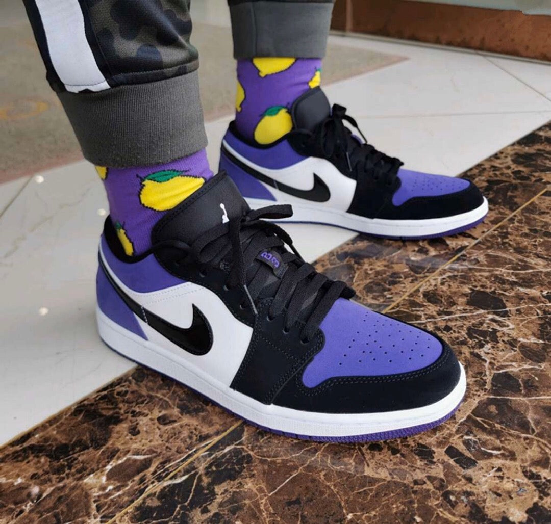 GLM - AJ1 black and purple toes