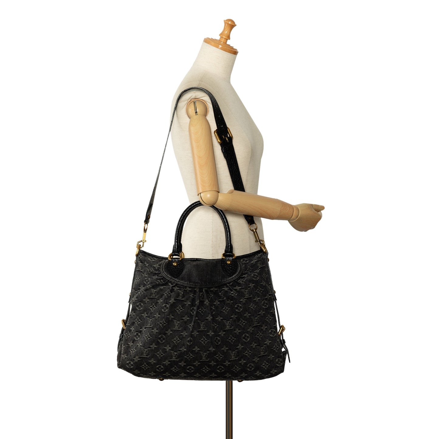 Black Louis Vuitton Monogram Denim Neo Cabby GM Satchel