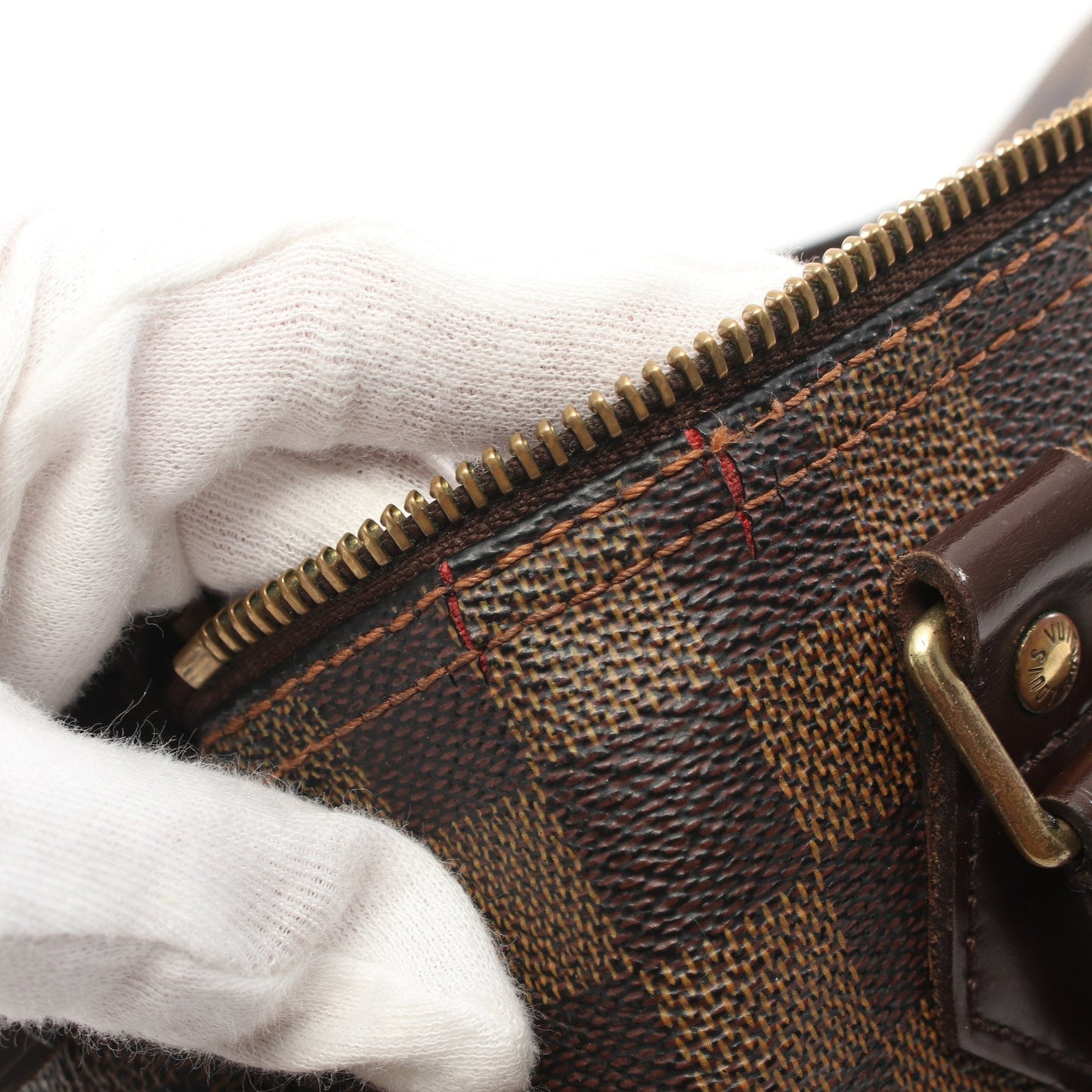 Speedy 25 Damier  Ebene Handbag PVC Leather Brown