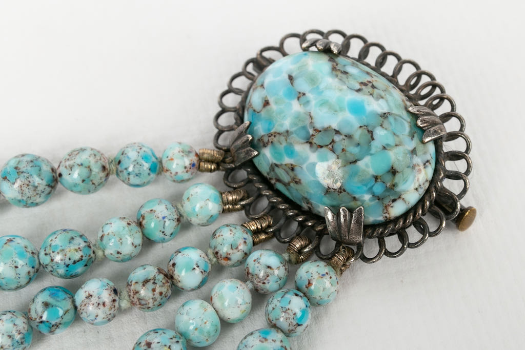 Broche ancienne turquoise