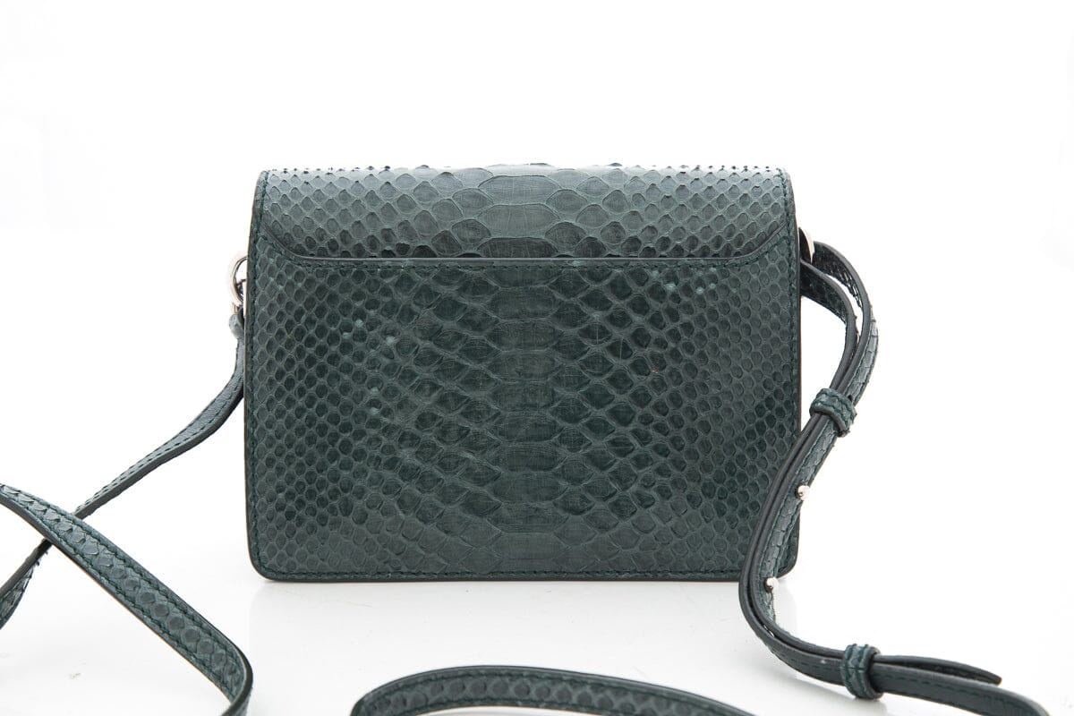 Jimmy Choo Teal Python Skin Madeline Handbag