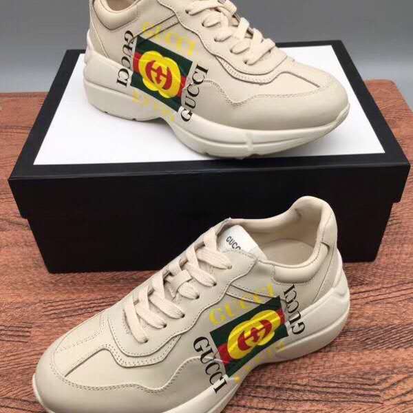 GLM-GCI  Ivory Leather Rhyton Square Logo Sneaker 048