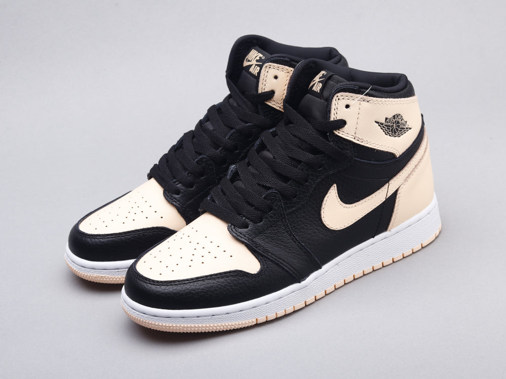GLM - AJ1 black pink toe women's shoes