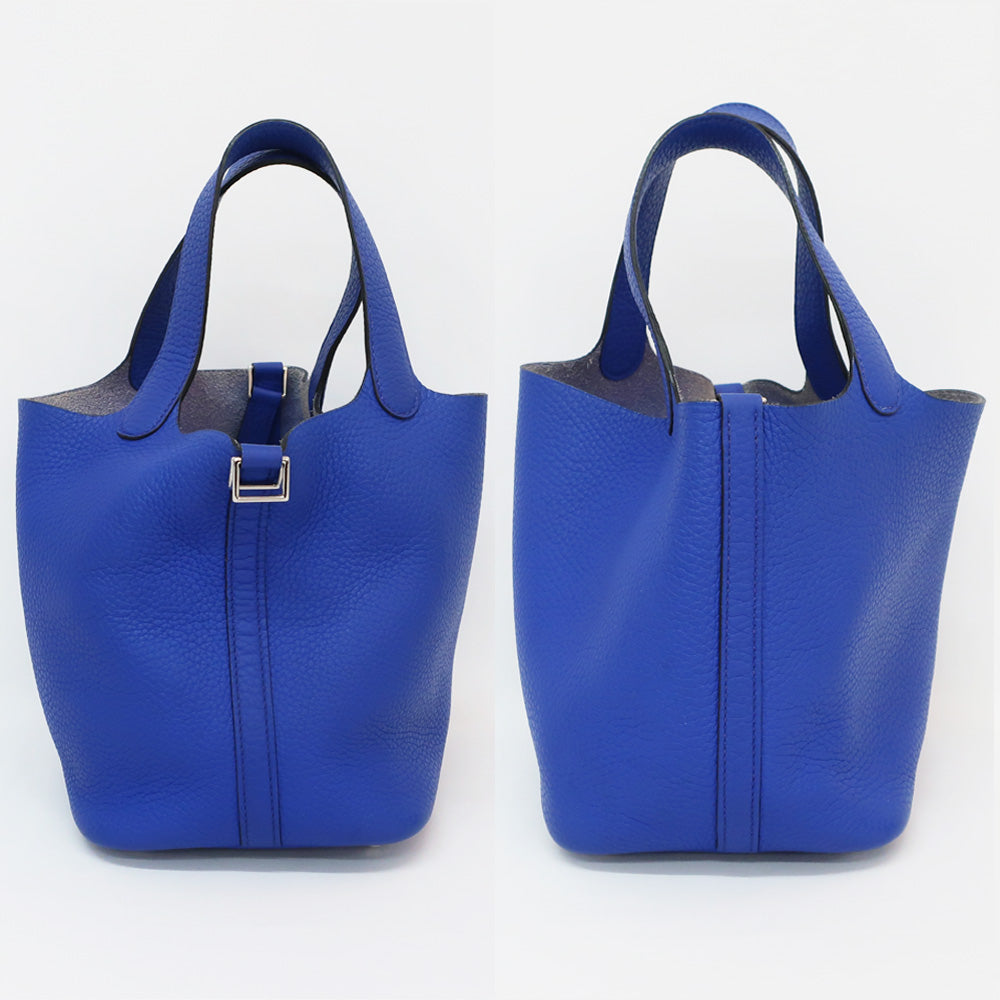 Hermes Picotin Lock PM  OÃƒÂ¥Ã‹â€ Ã‚Â» 2011 made blue electric silver gware trion claims handbags ladies ÃƒÂ¢Ã¢â‚¬â€œÃ‚Â¡ antique