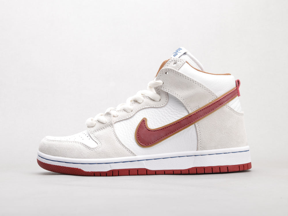 GLM - Beige and red hook high top knight color matching
