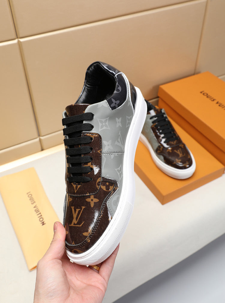GLM - LUV GLMnogram Denim Brown And Gray Sneaker