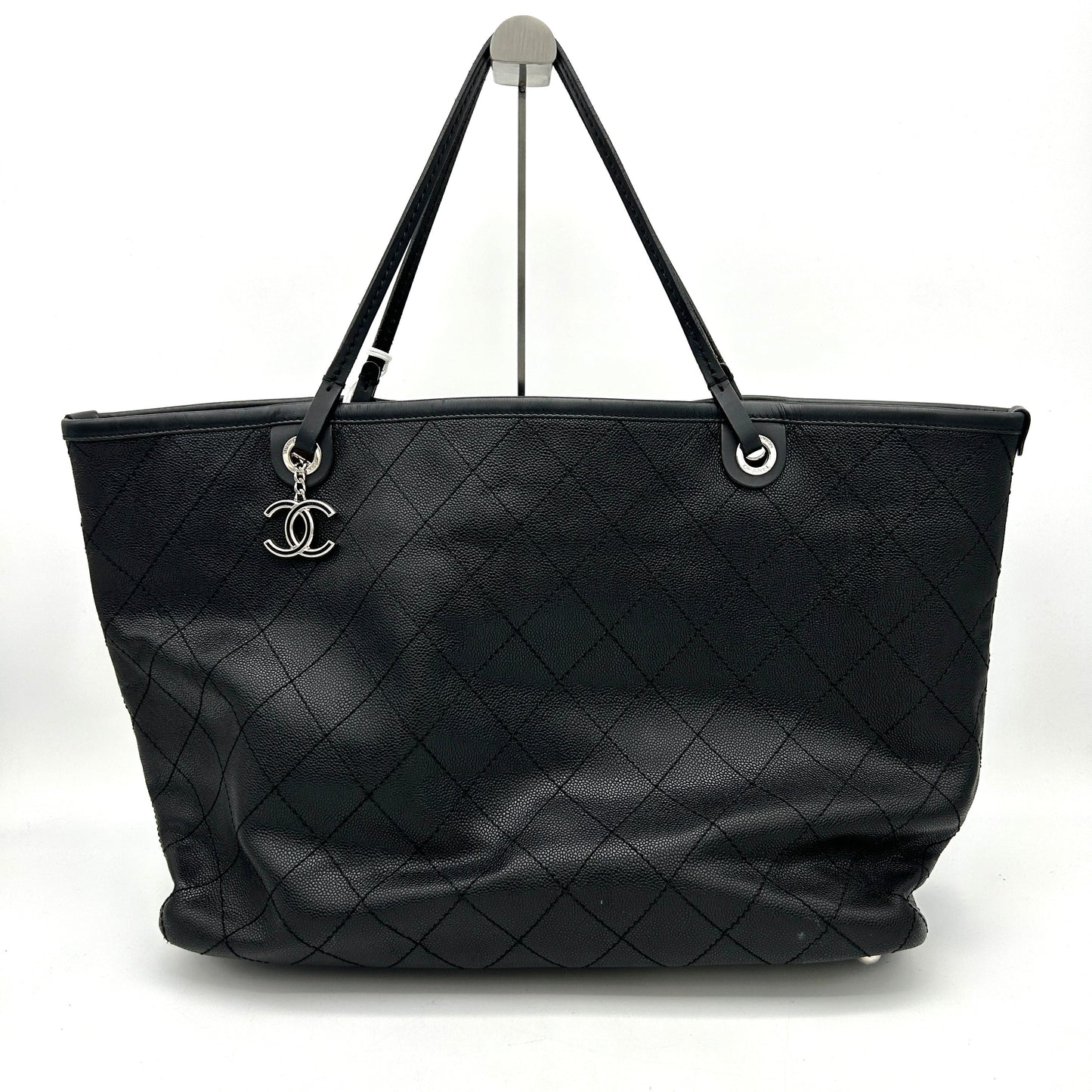 Chanel Grained Calfskin Large Shopping Fever Tote Black LA26298