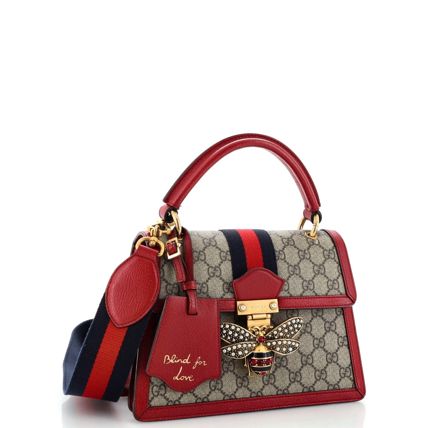 Queen Margaret Top Handle Bag GG Coated Canvas Small