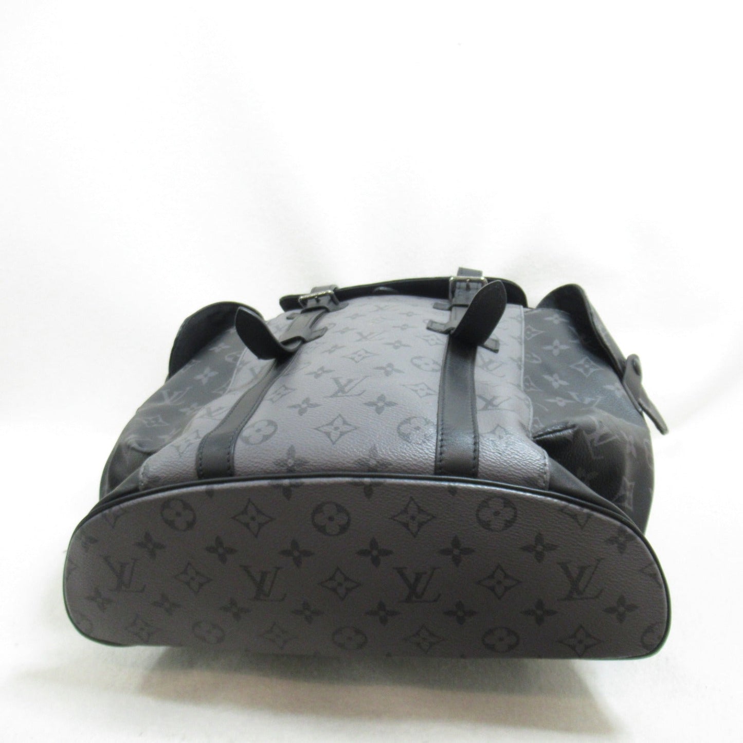 Louis Vuitton Christophers PM Backpack Bag PVC ted Canvas Monogram Eclipse Reverse  Grey M45419