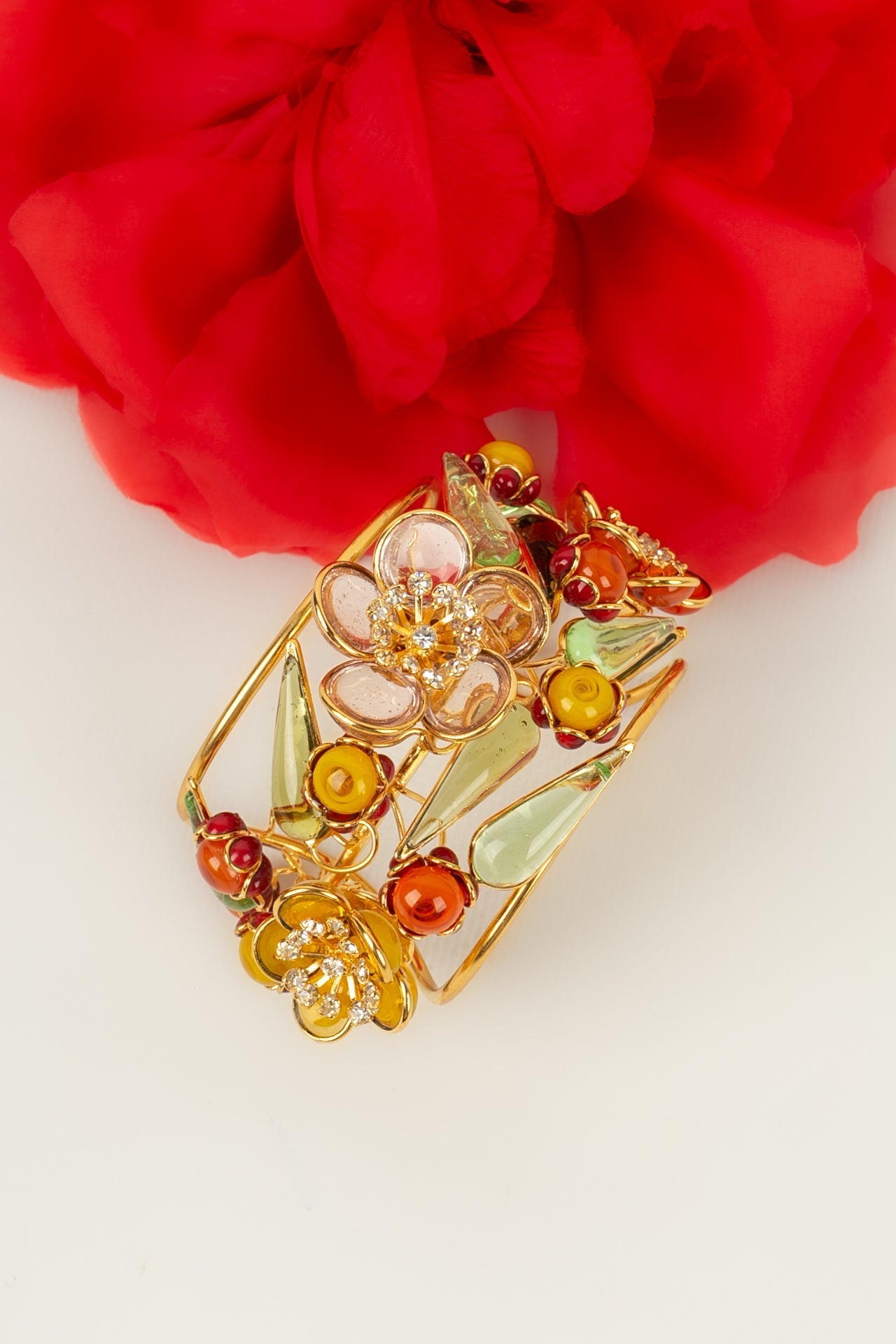 Bracelet manchette fleurs Augustine