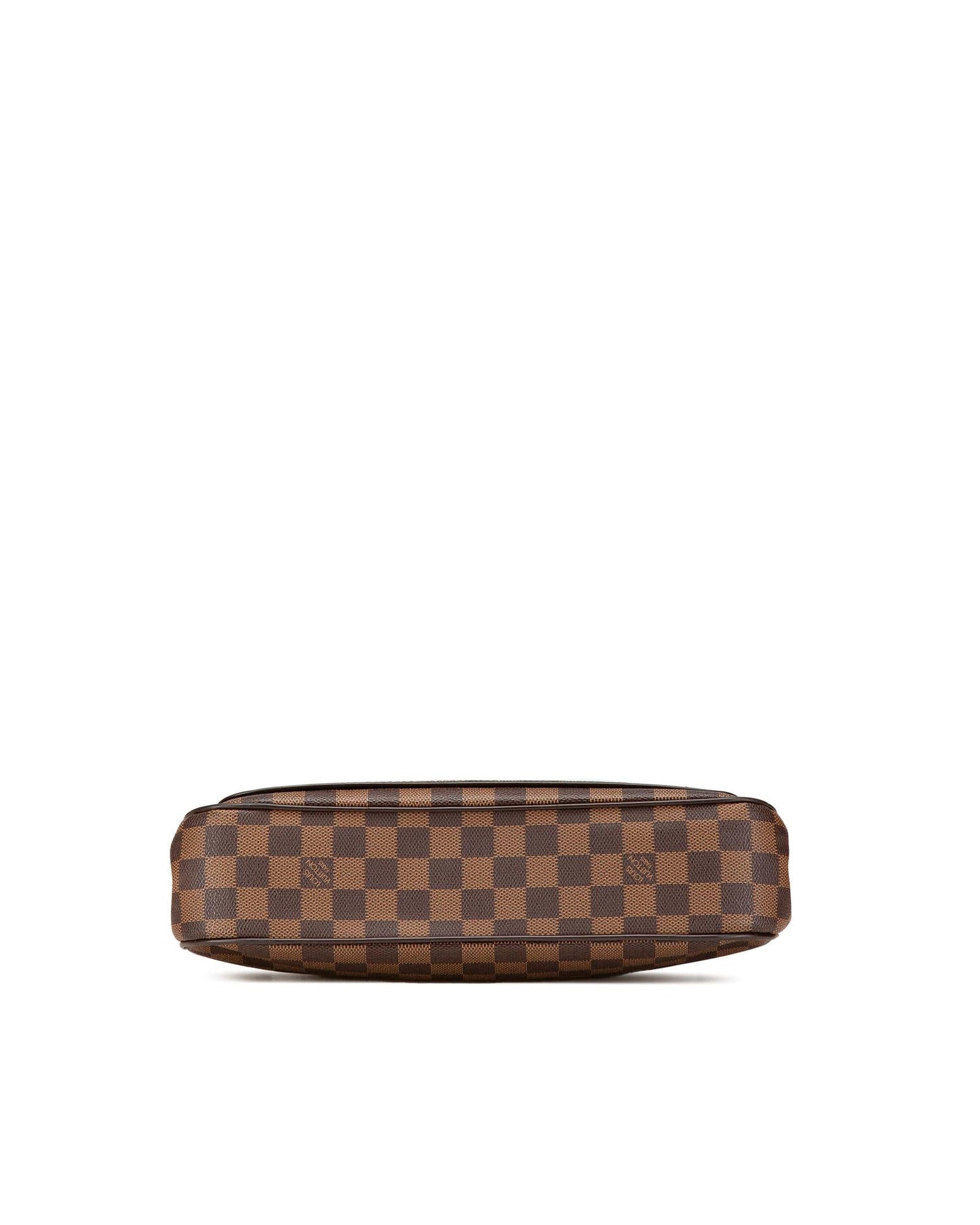 Damier Ebene Canvas Bag with Leather Trim and Exterior Slip Compartments