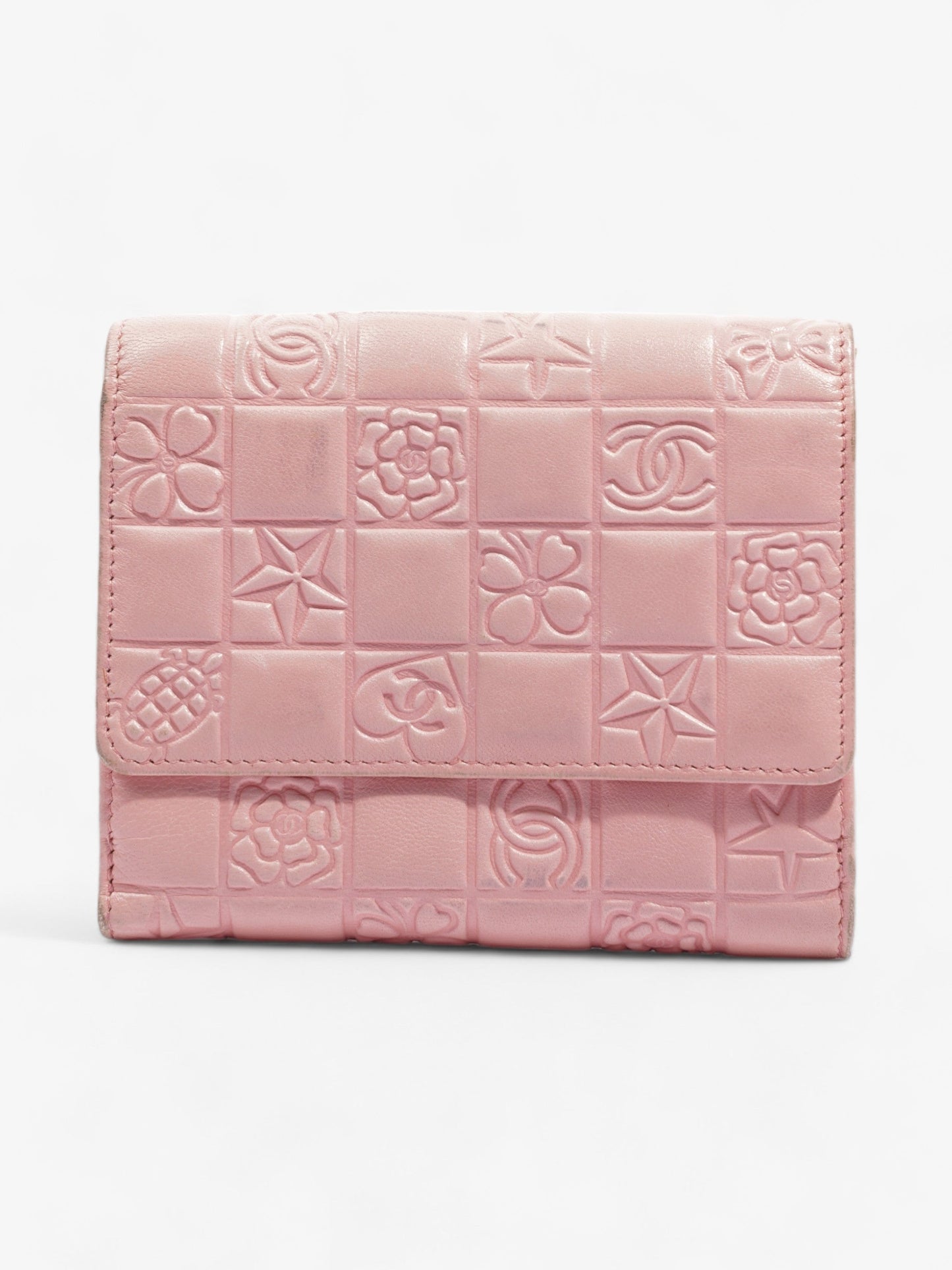Chanel Choco Bar No.5 Bifold Wallet Pink Lambskin Leather