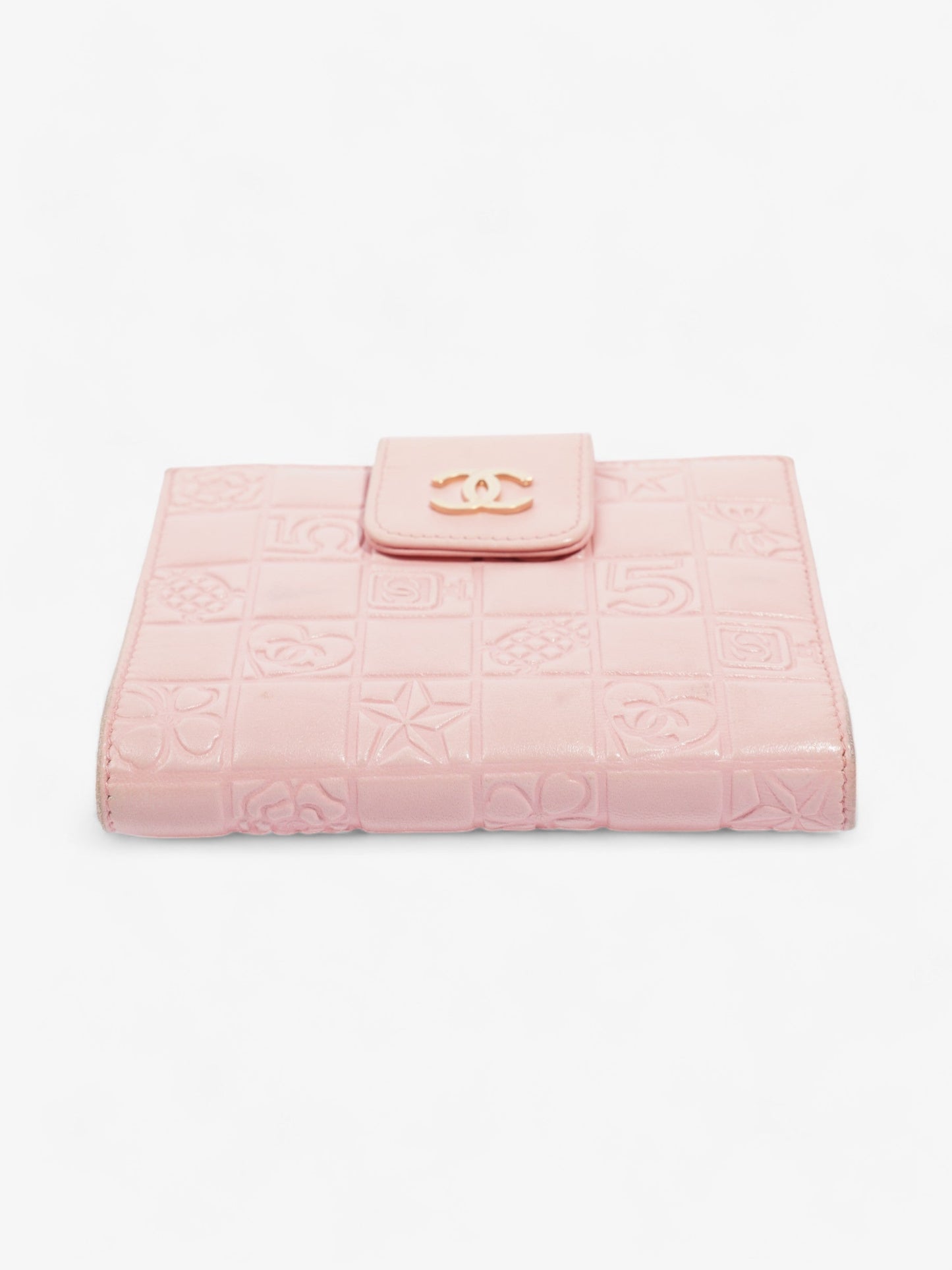 Chanel Choco Bar No.5 Bifold Wallet Pink Lambskin Leather