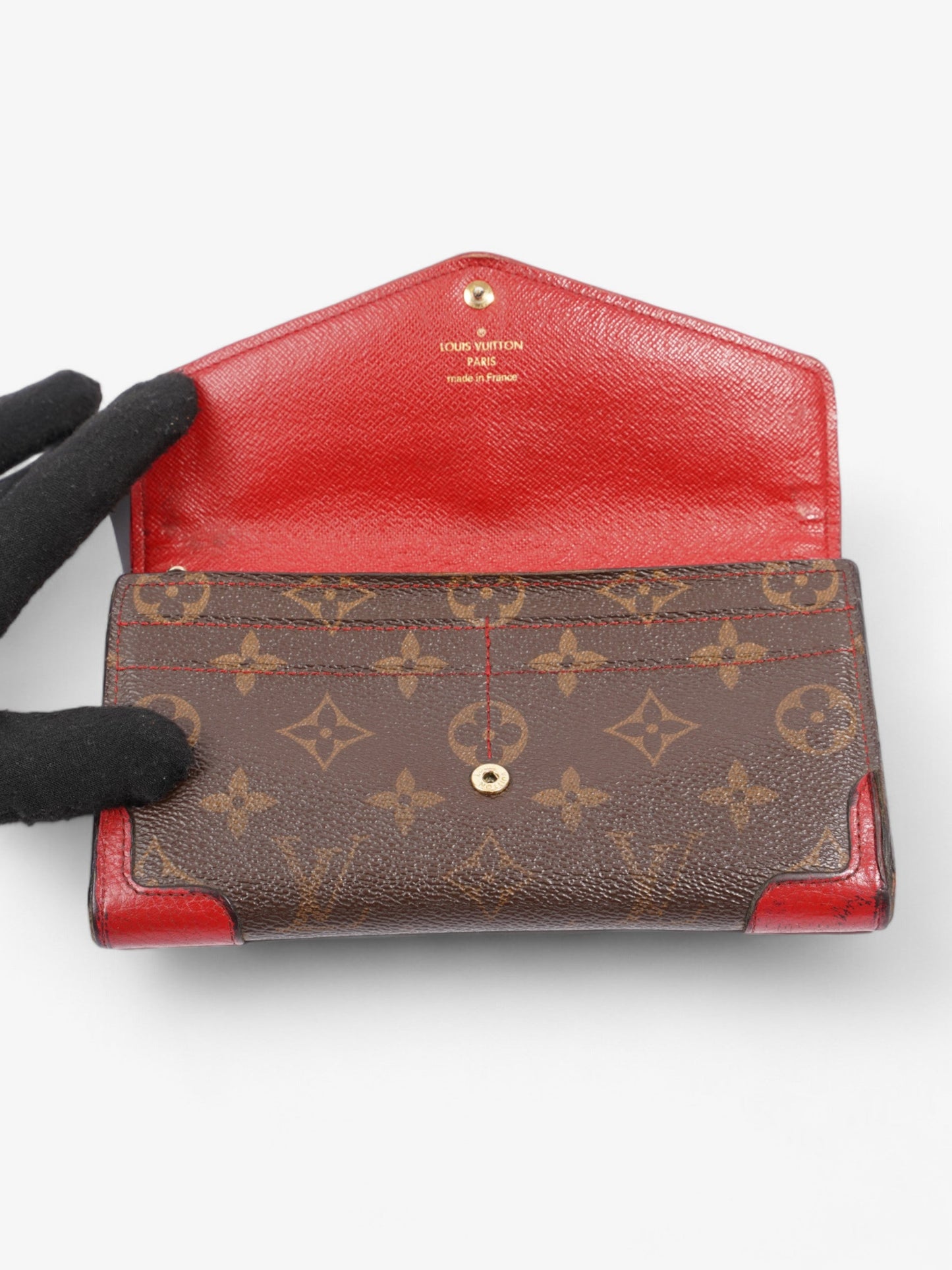 Louis Vuitton Portefeiulle Retiro French Wallet Monogram / Red Coated Canvas