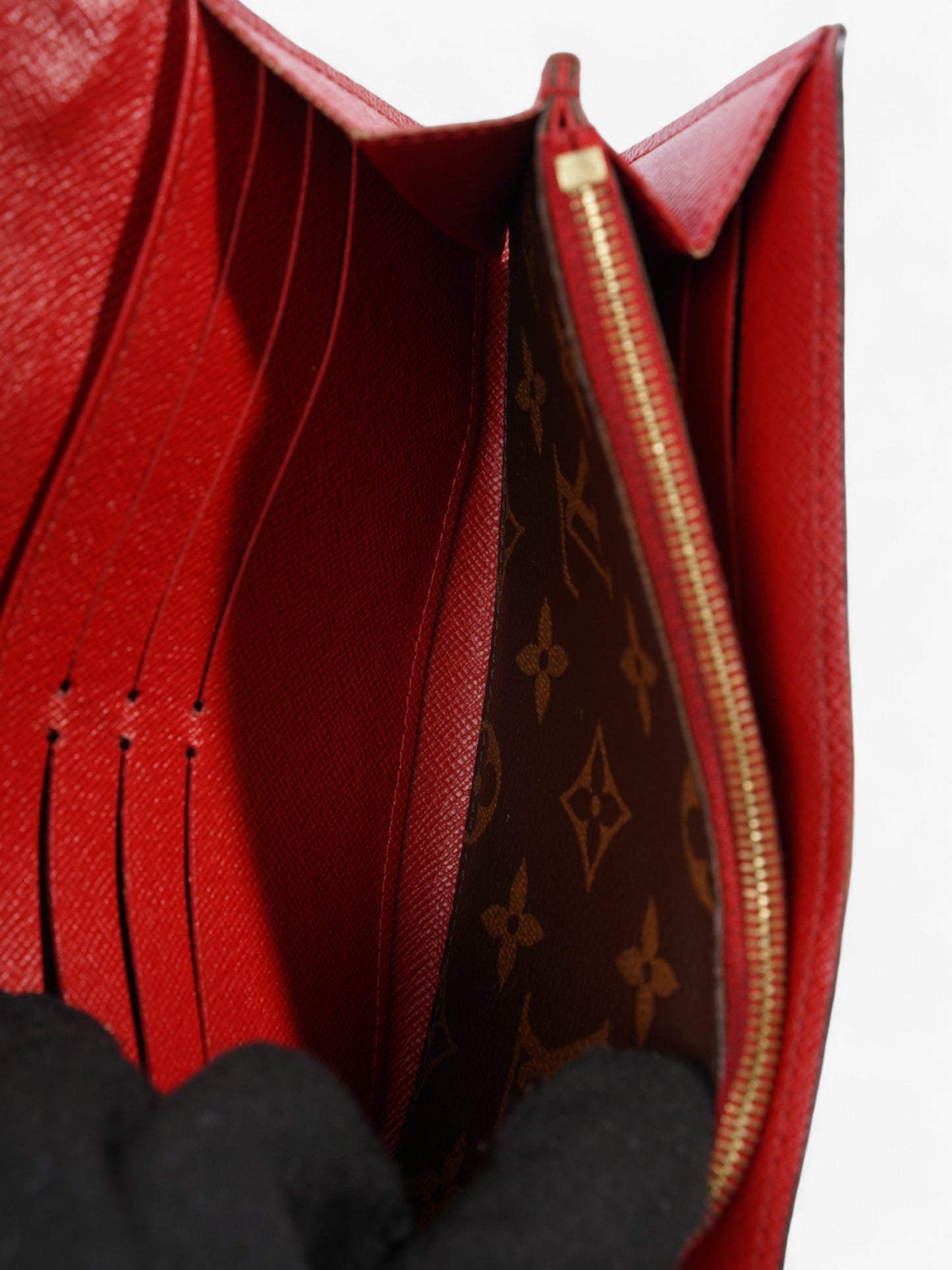 Louis Vuitton Portefeiulle Retiro French Wallet Monogram / Red Coated Canvas