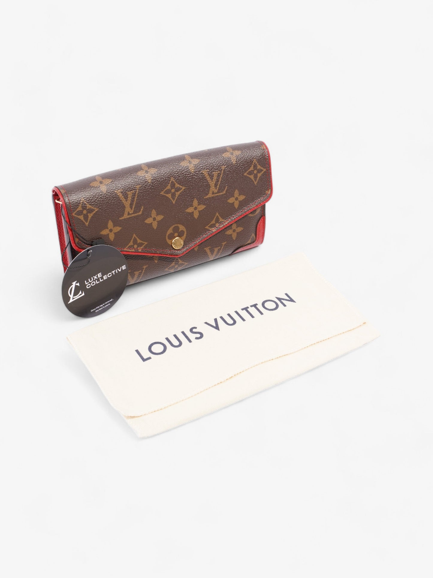 Louis Vuitton Portefeuille Sarah Retiro Monogram / Red Coated Canvas