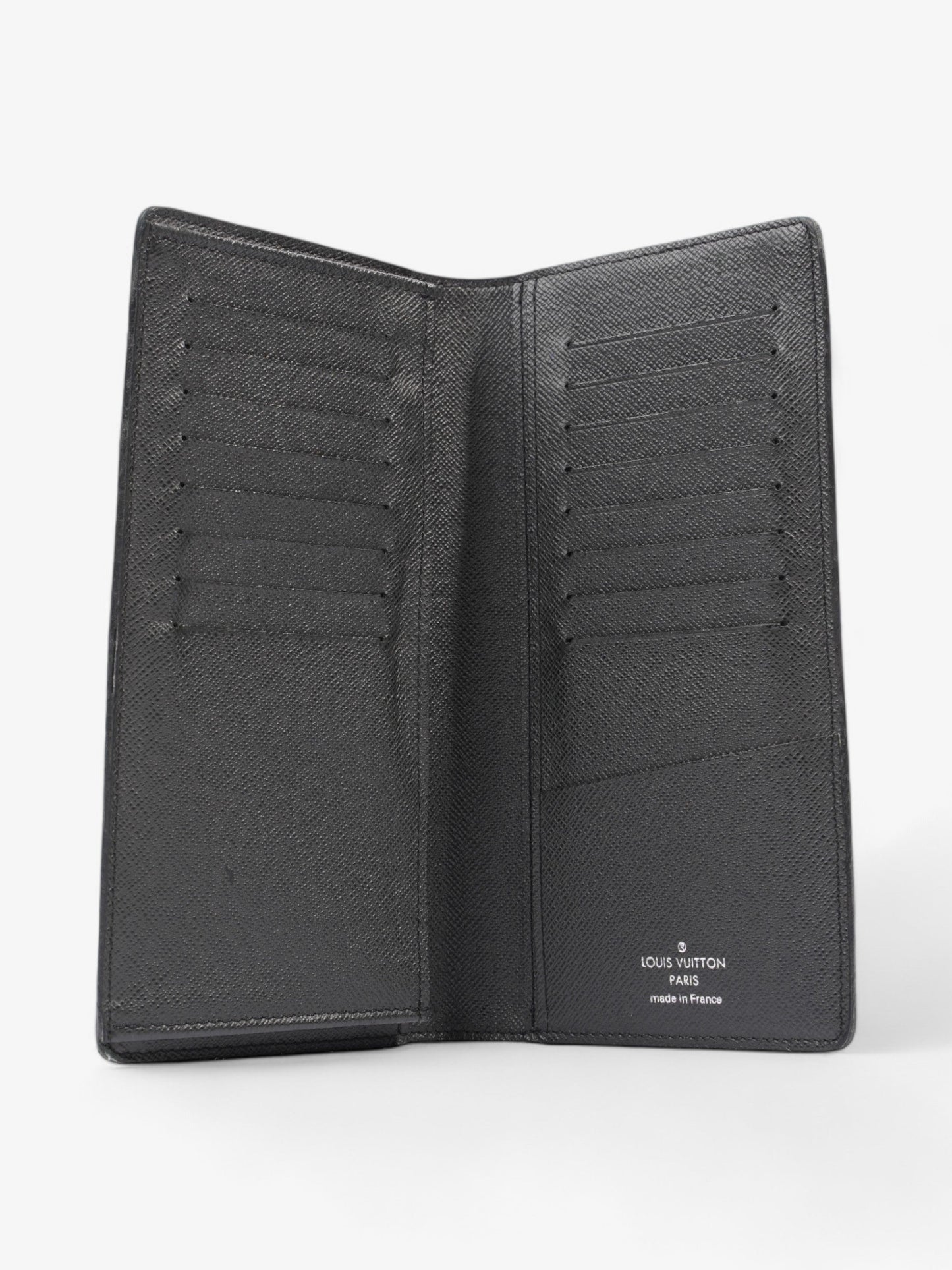 Louis Vuitton Taiga Portefeuille Brazza Long Wallet Black Leather