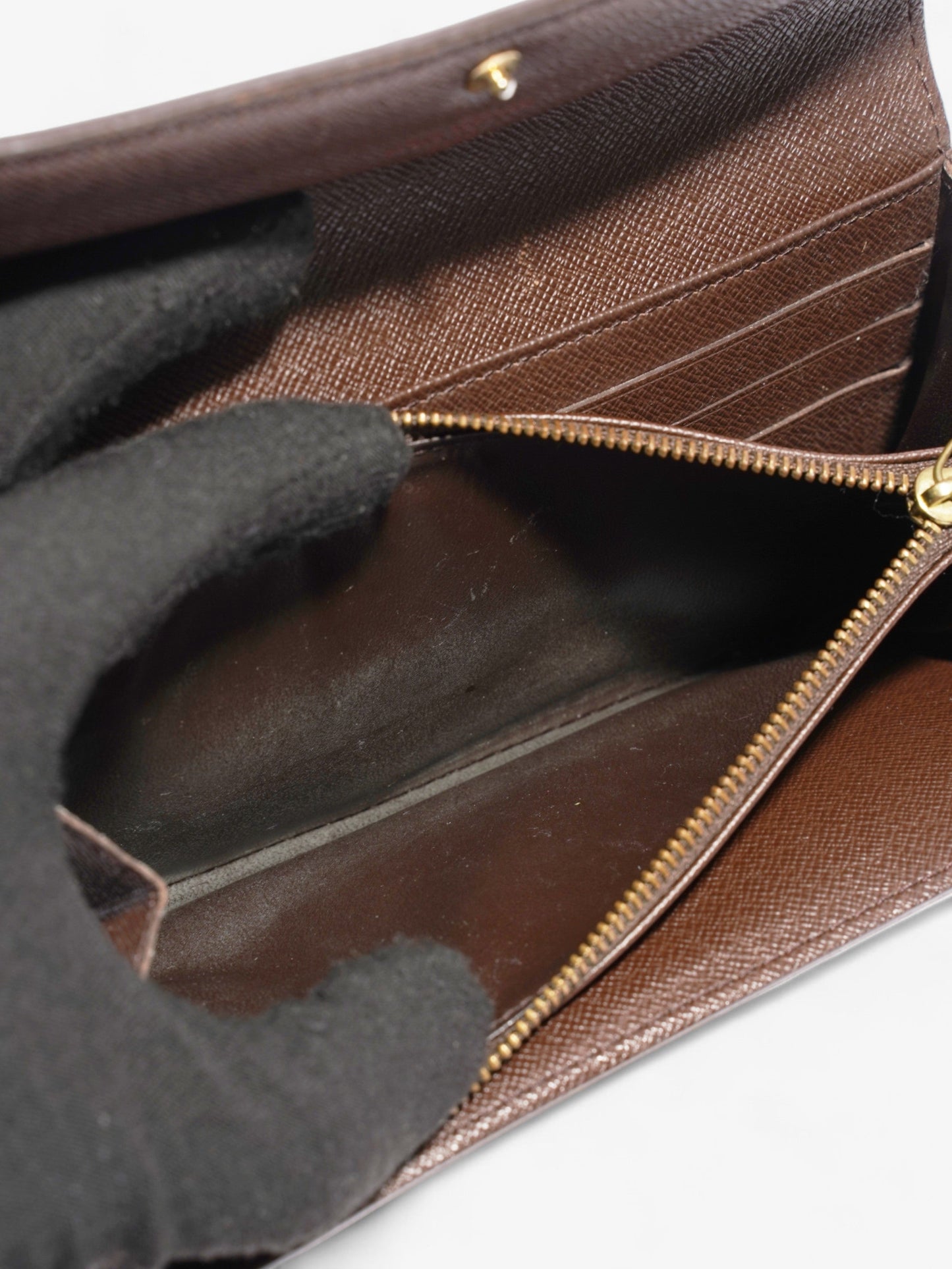 Louis Vuitton Sarah Wallet Damier Ebene Coated Canvas