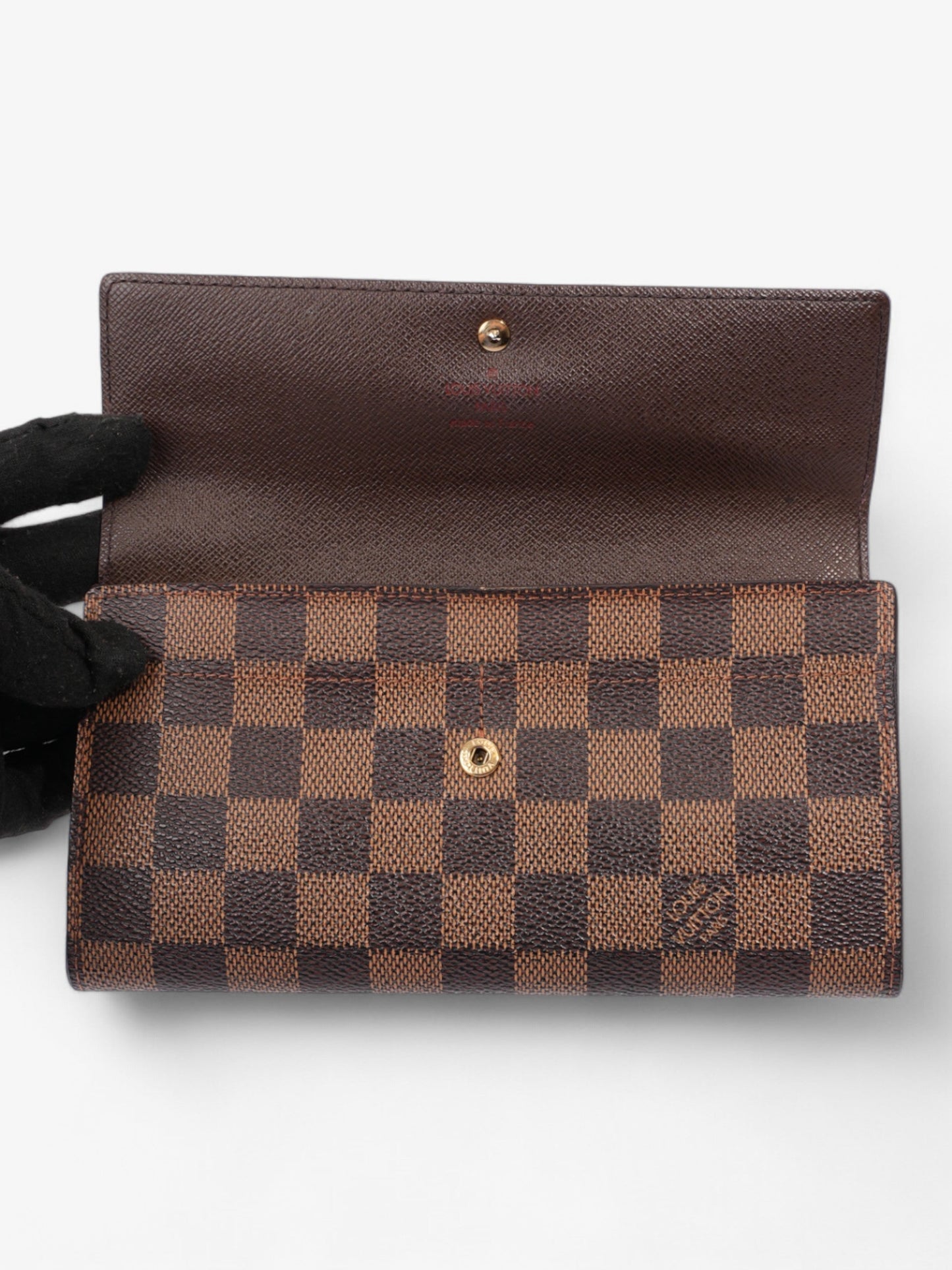 Louis Vuitton Portefeuille International Wallet Damier Ebene Coated Canvas