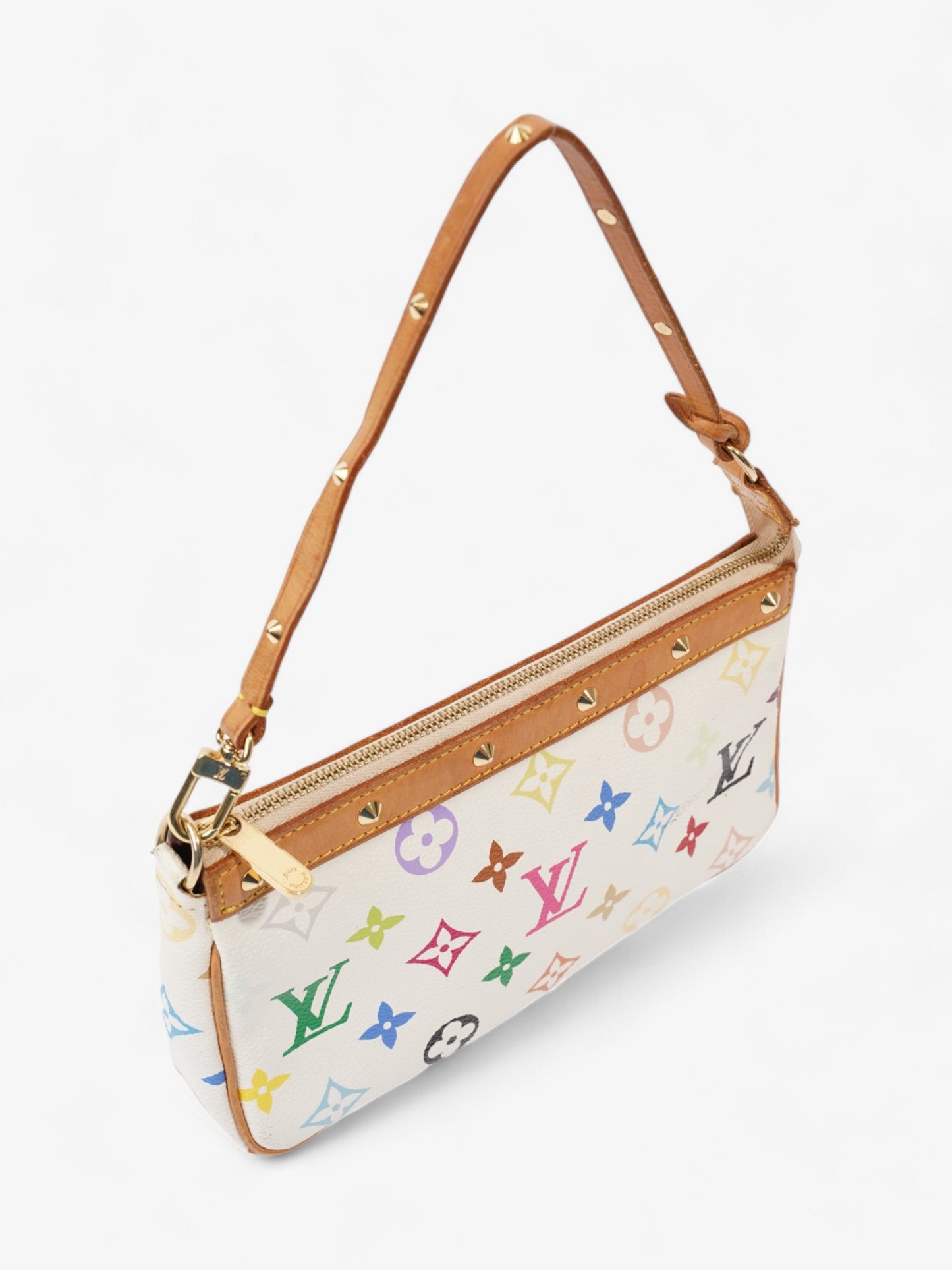 Louis Vuitton Pochette Accessoires White Multicoloured Monogram Coated Canvas