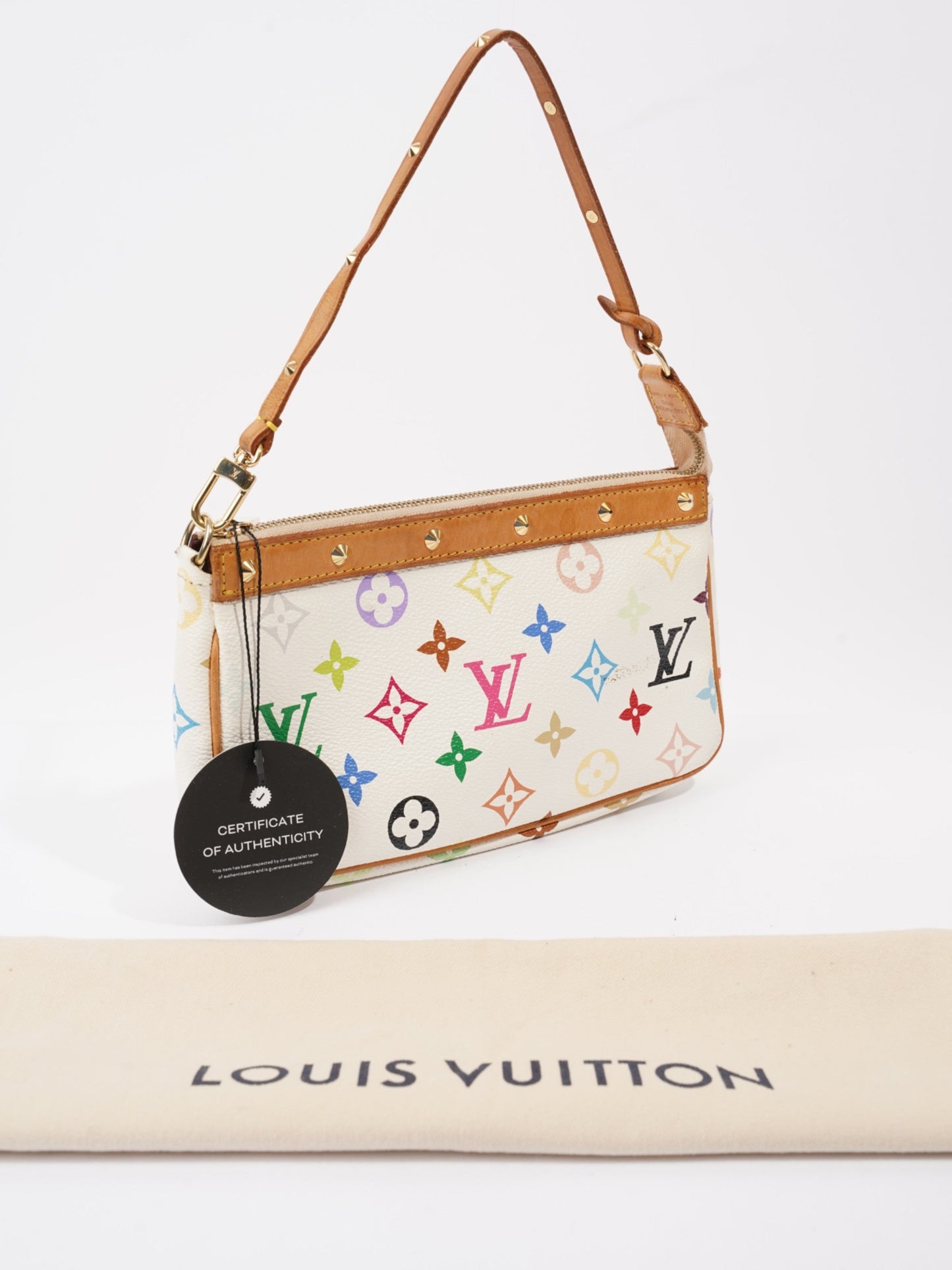 Louis Vuitton Pochette Accessoires White Multicoloured Monogram Coated Canvas