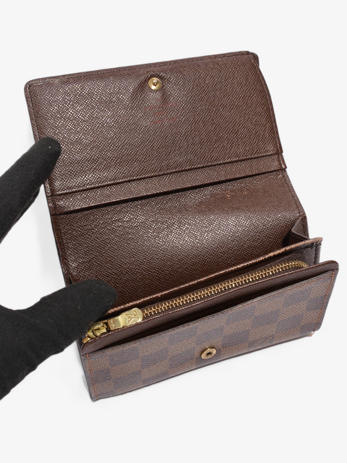 Louis Vuitton Portefeuil-Tr茅sor Damier Ebene Coated Canvas