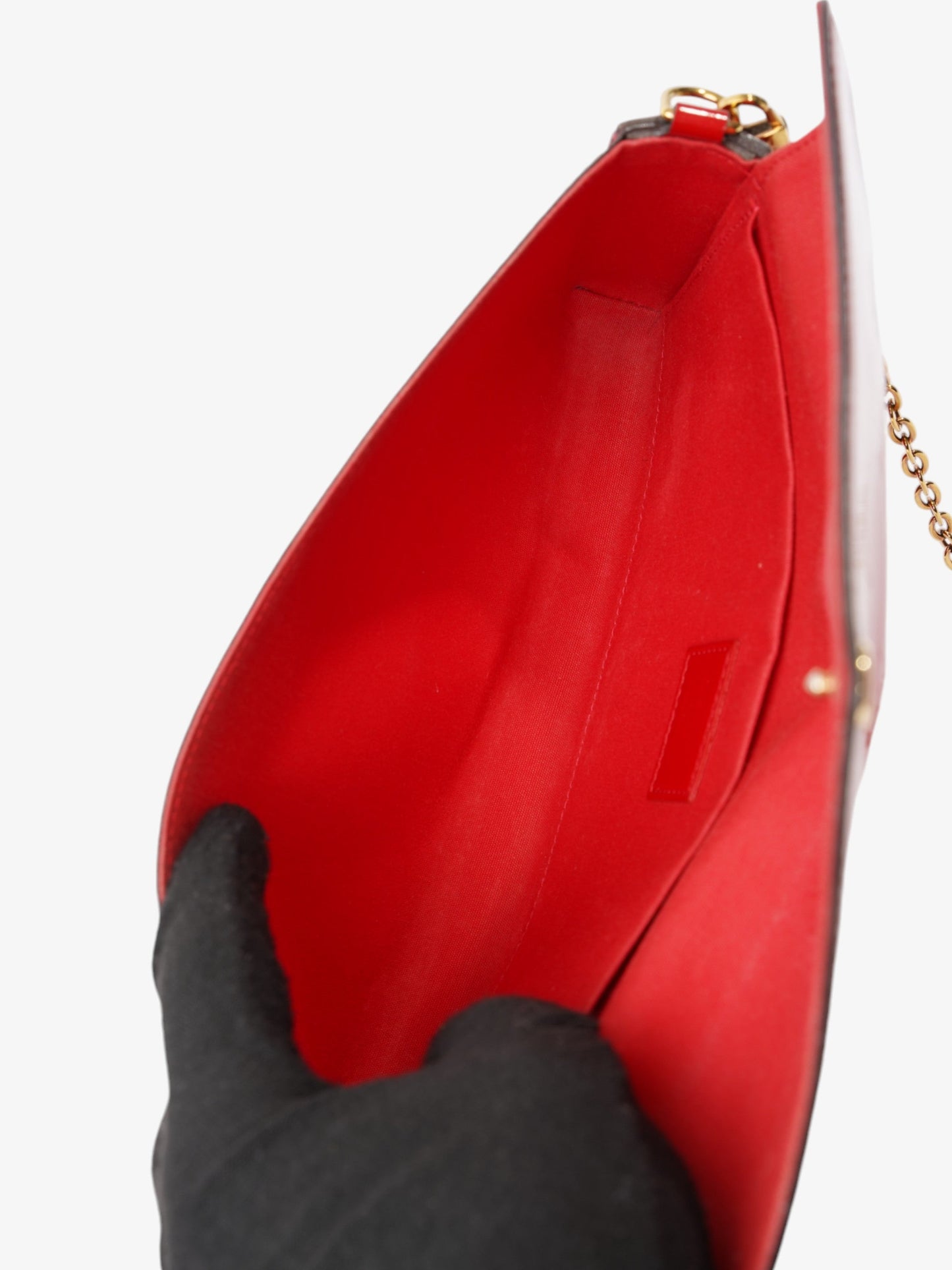 Louis Vuitton Pochette Felicie Red Vernis Leather