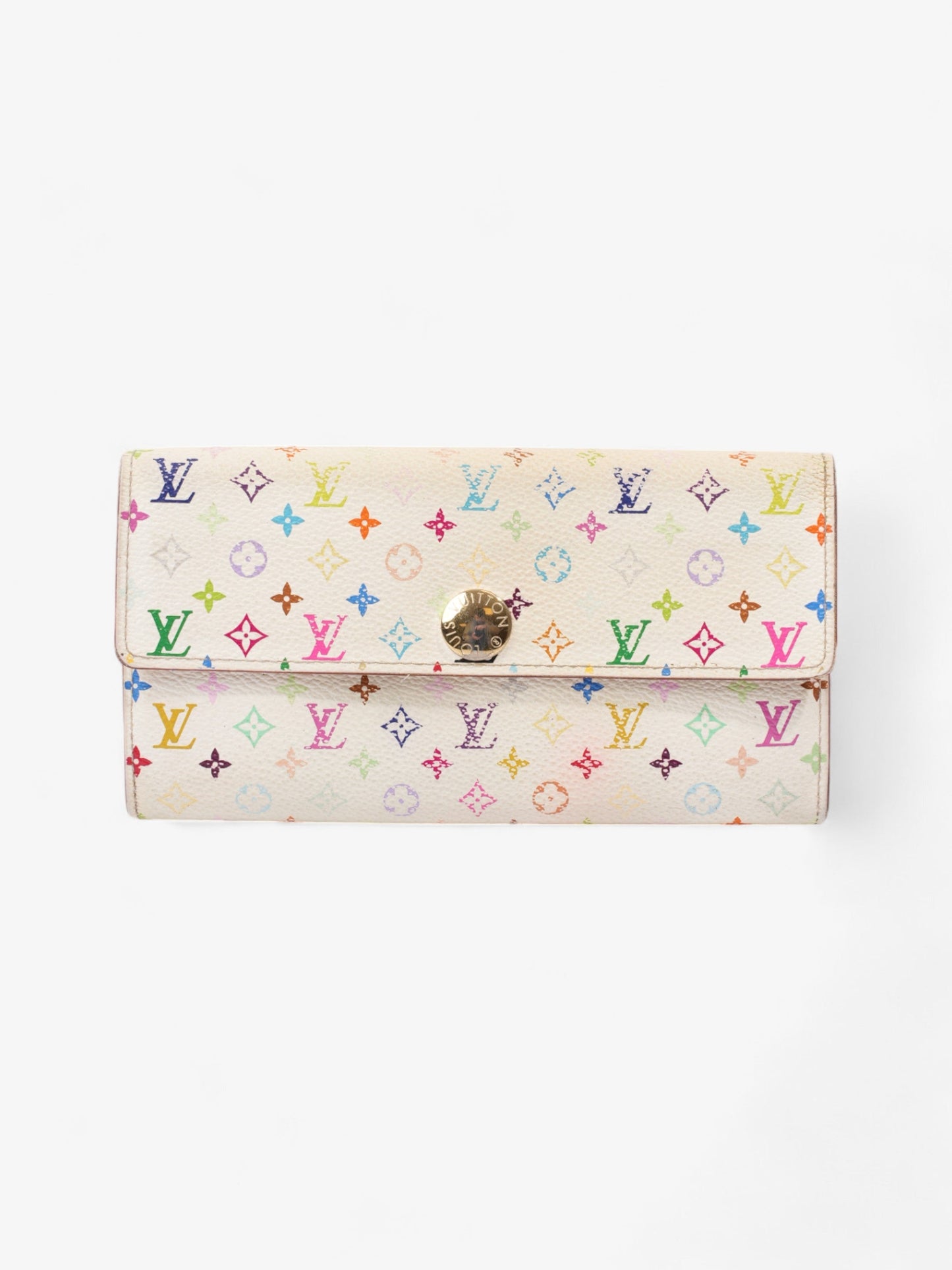 Louis Vuitton Sarah Wallet White / Multicolour Coated Canvas