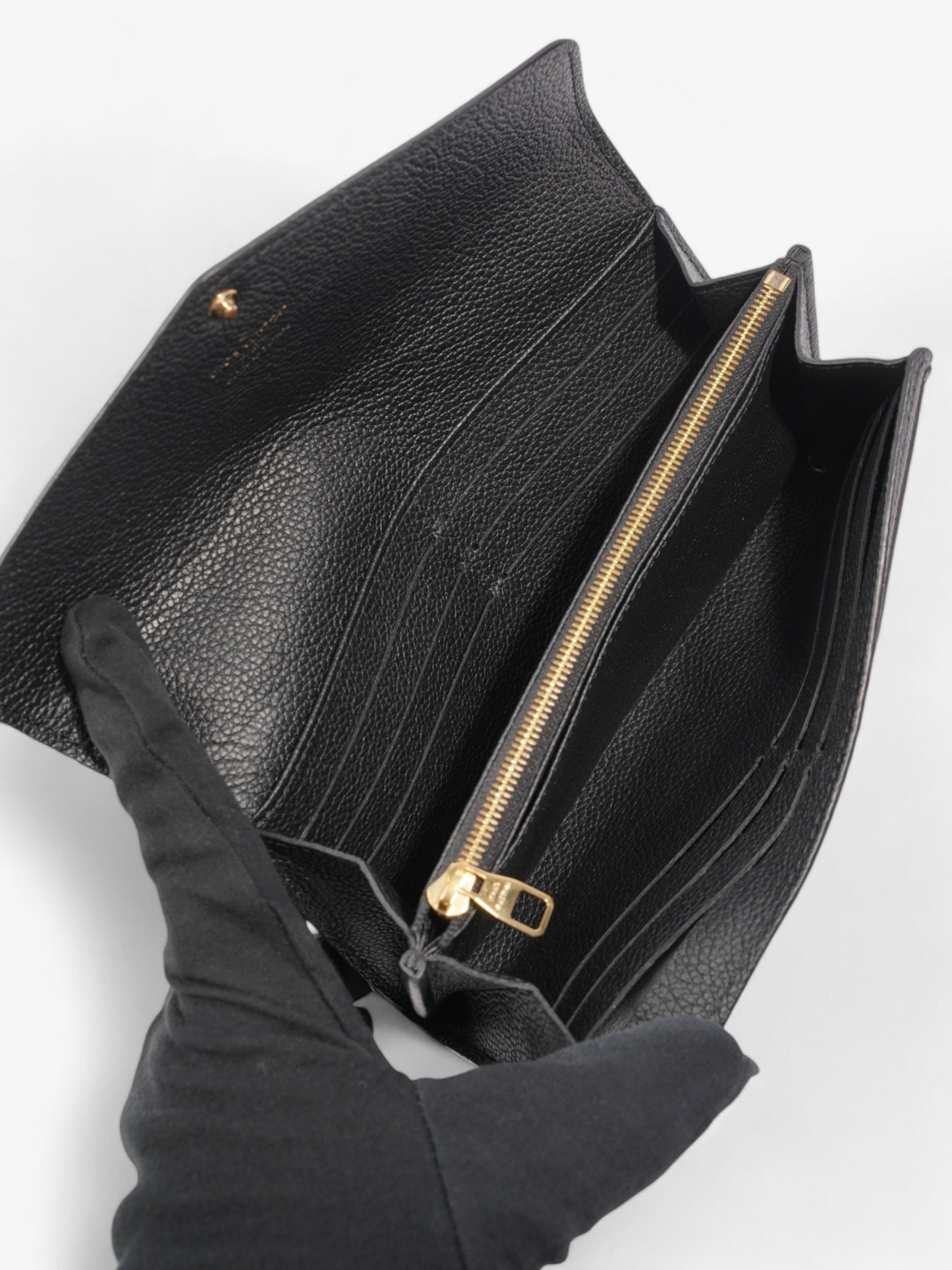 Louis Vuitton Sarah Wallet Black Empreinte Leather