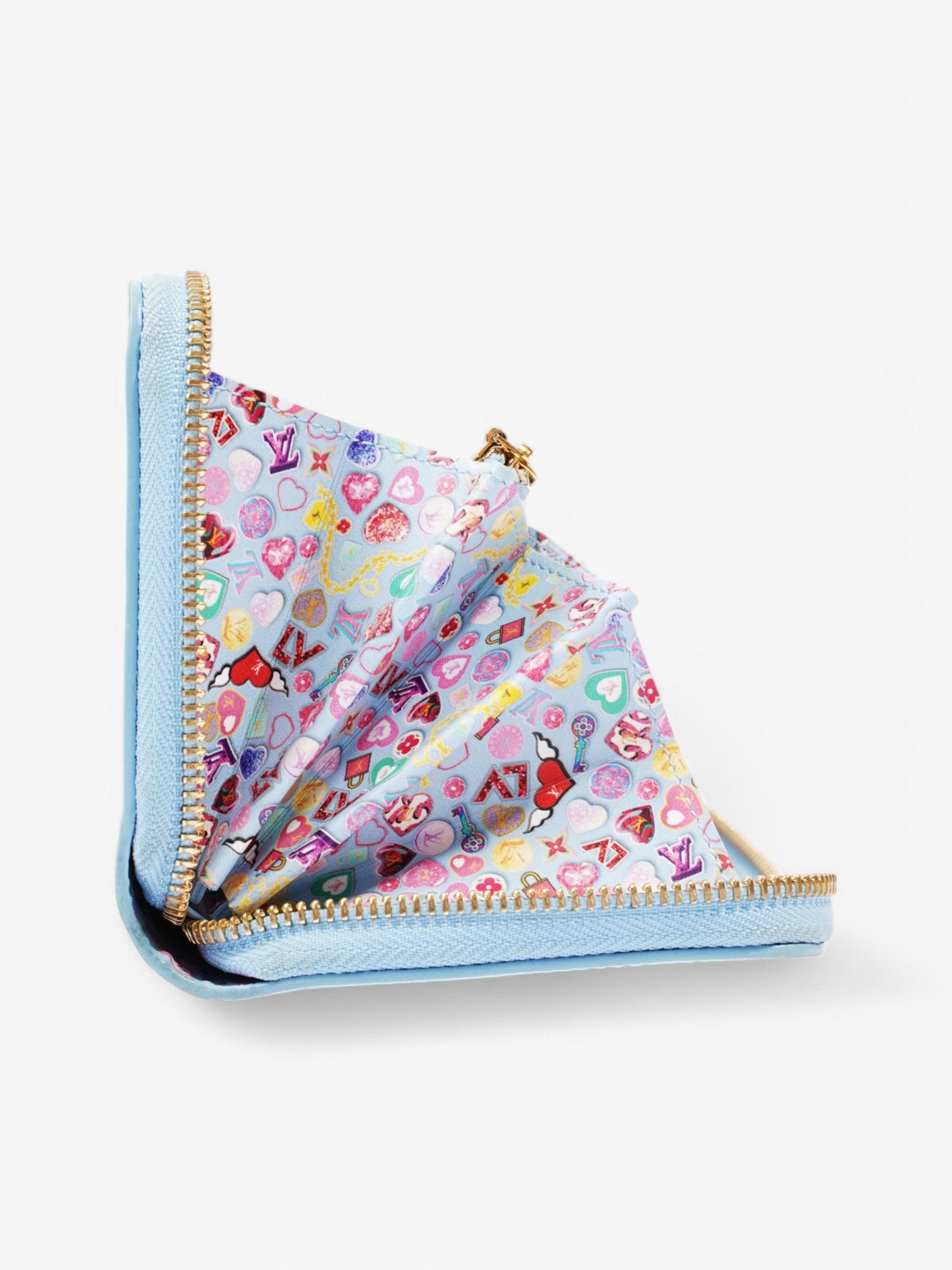 Louis Vuitton Zippy Wallet Baby Blue Vernis Leather