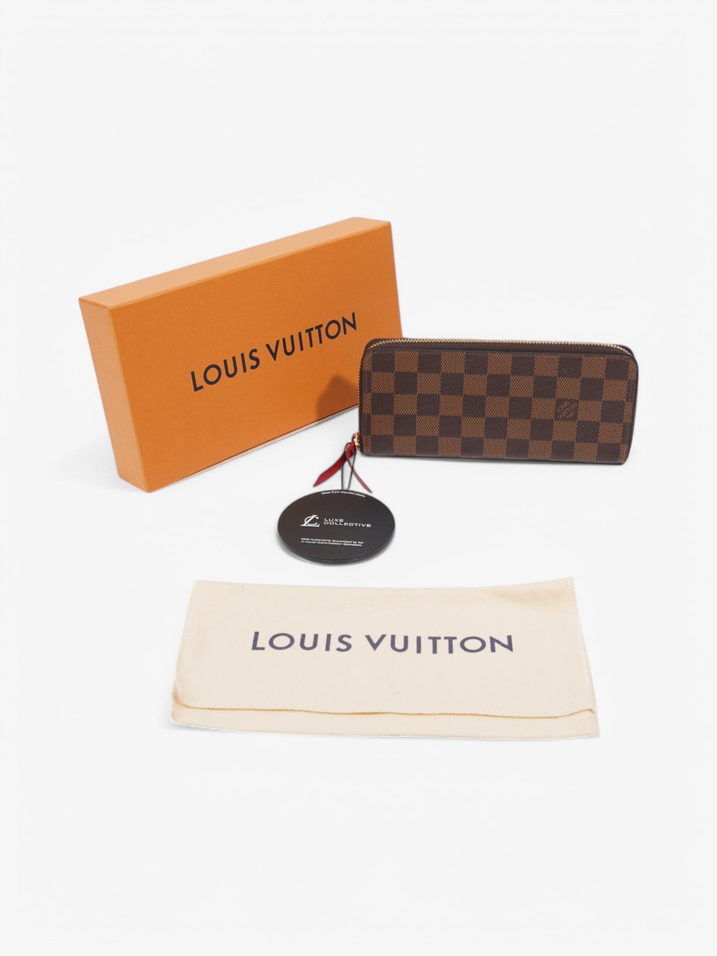 Louis Vuitton Clemence Wallet Damier Ebene Coated Canvas