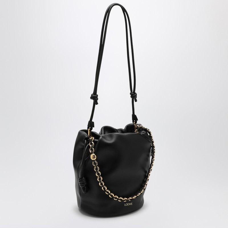 Loewe Flamenco Purse Bucket Bag Black Leather Women