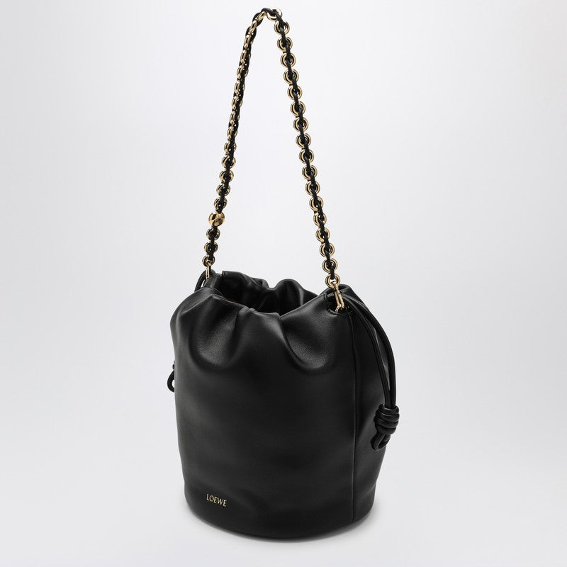 Loewe Flamenco Purse Bucket Bag Black Leather Women