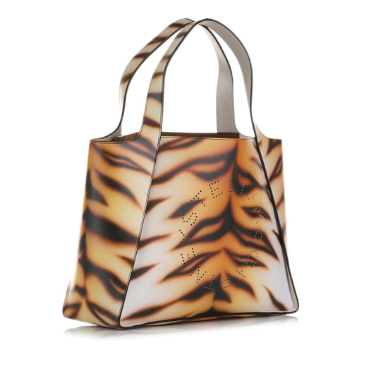 Brown Stella McCartney Stella Logo Tiger Print Tote