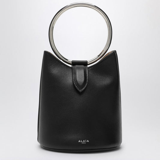 Alaia Mini Ring Bucket Black Leather Bag Women