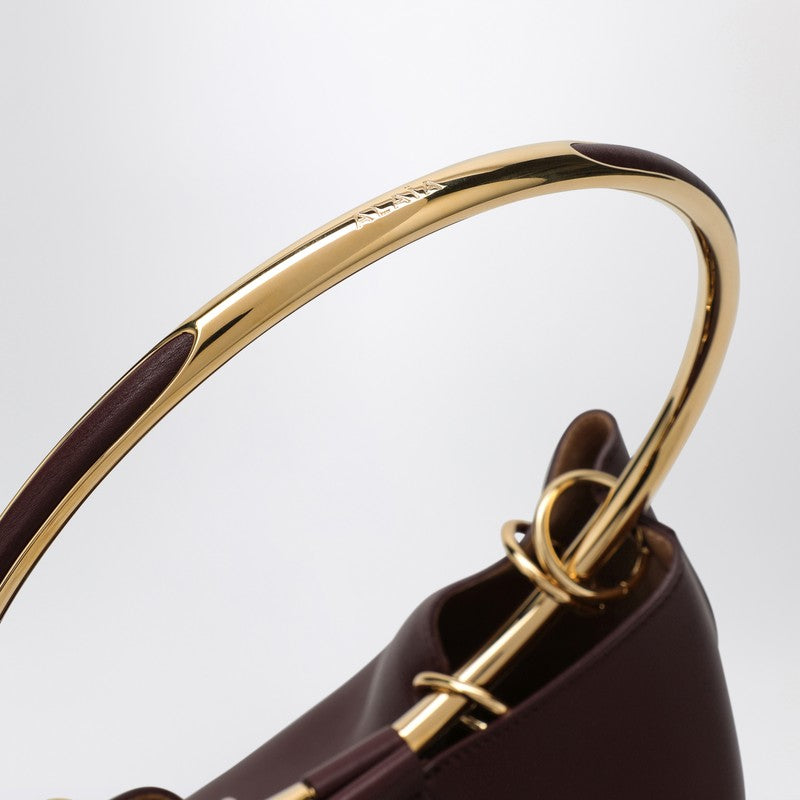 Alaia Large Chocolate-Coloured Leather Ring Bucket Bag Women