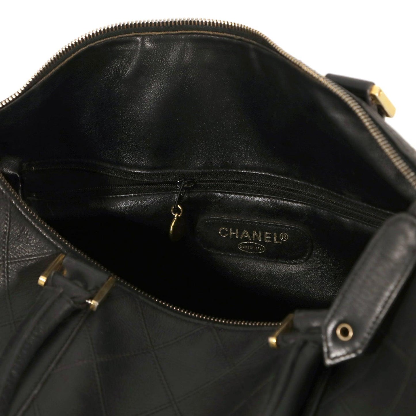Chanel Black Leather Vintage Speedy Bag
