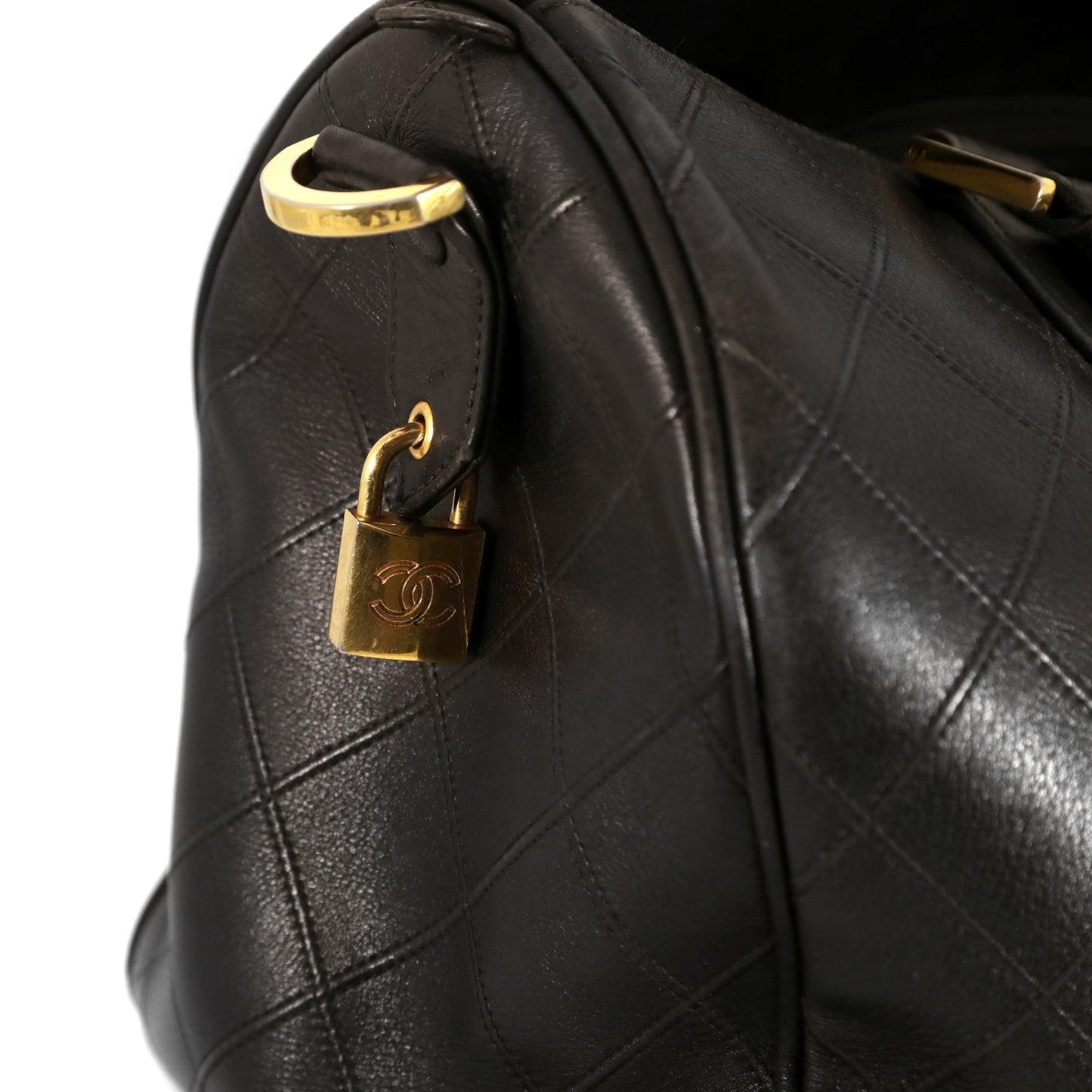 Chanel Black Leather Vintage Speedy Bag