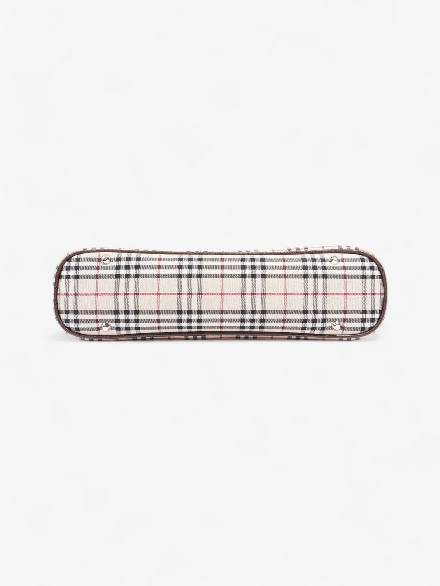 Burberry Hand Bag Check / Brown Coated Canvas
