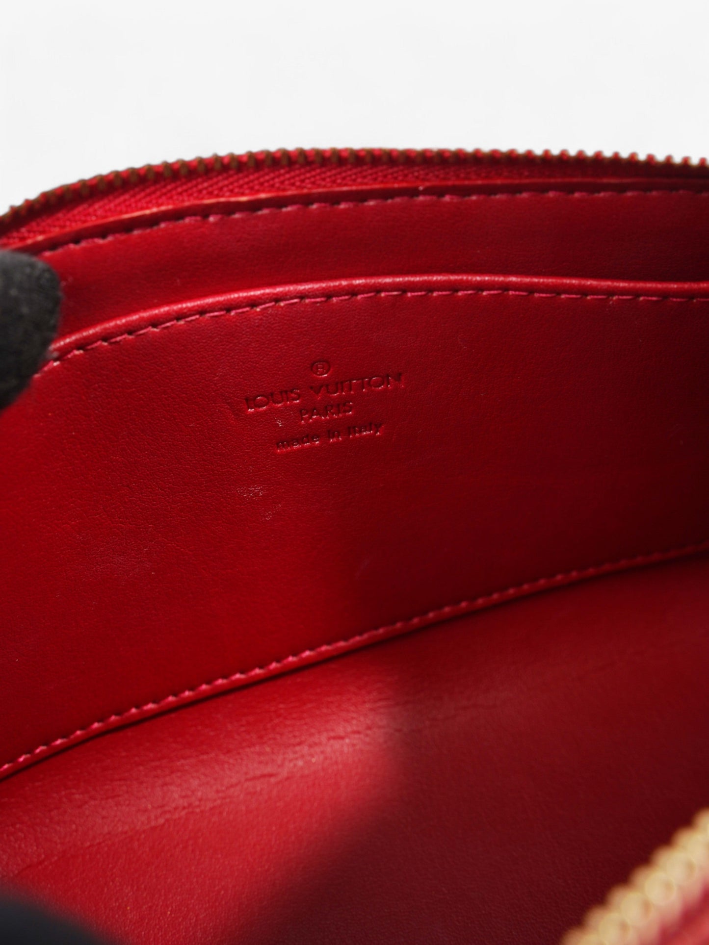 Louis Vuitton Trousse Cosmetic Pouch Monogram Vernis / Red Vernis Leather