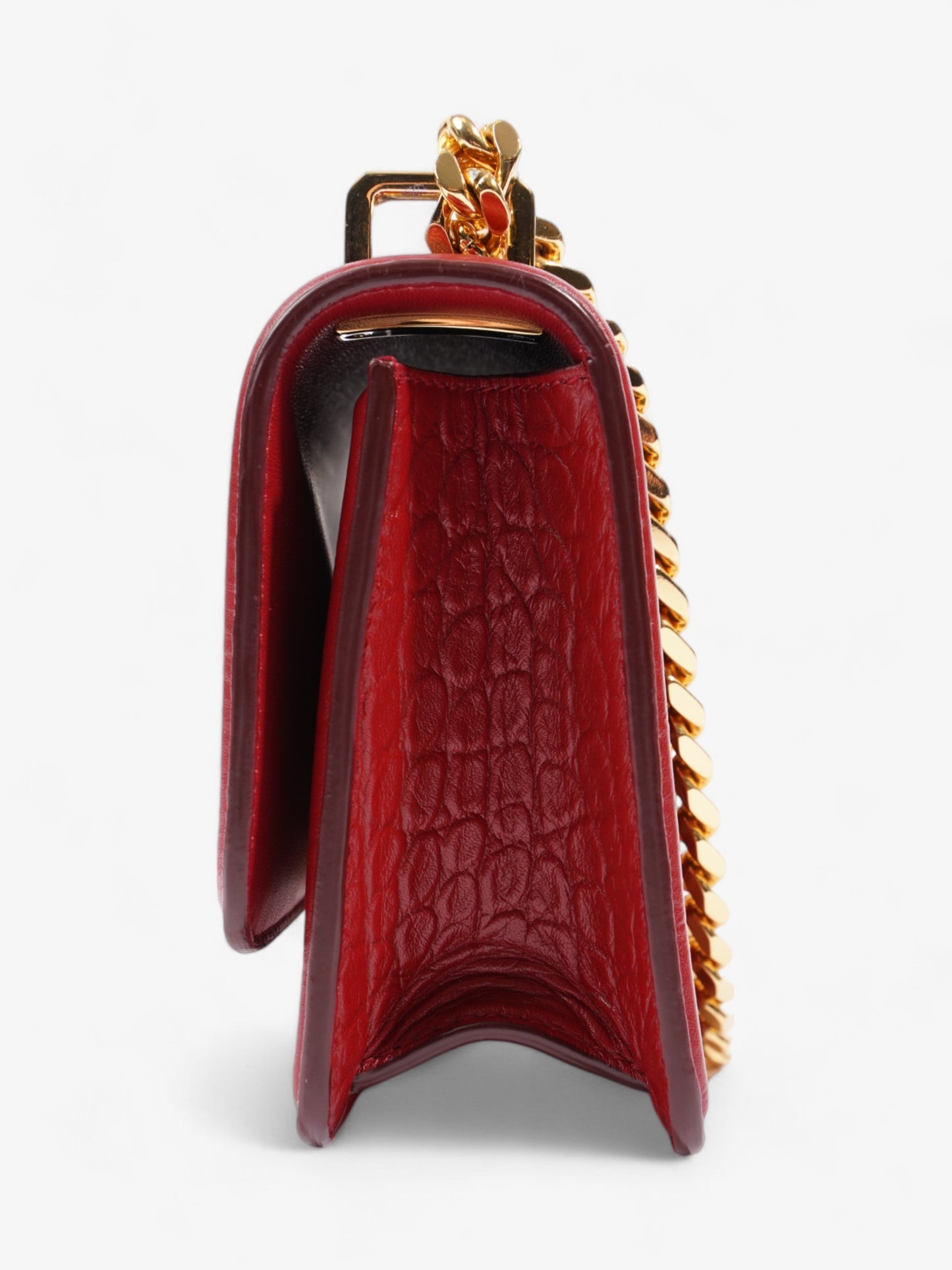 Burberry TB Bag Red Embossed Leather Mini
