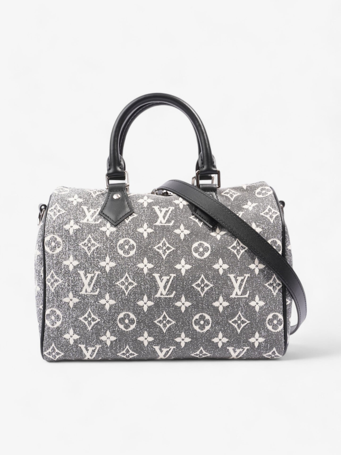 Louis Vuitton Speedy Bandouli猫re Black Monogram Denim 25