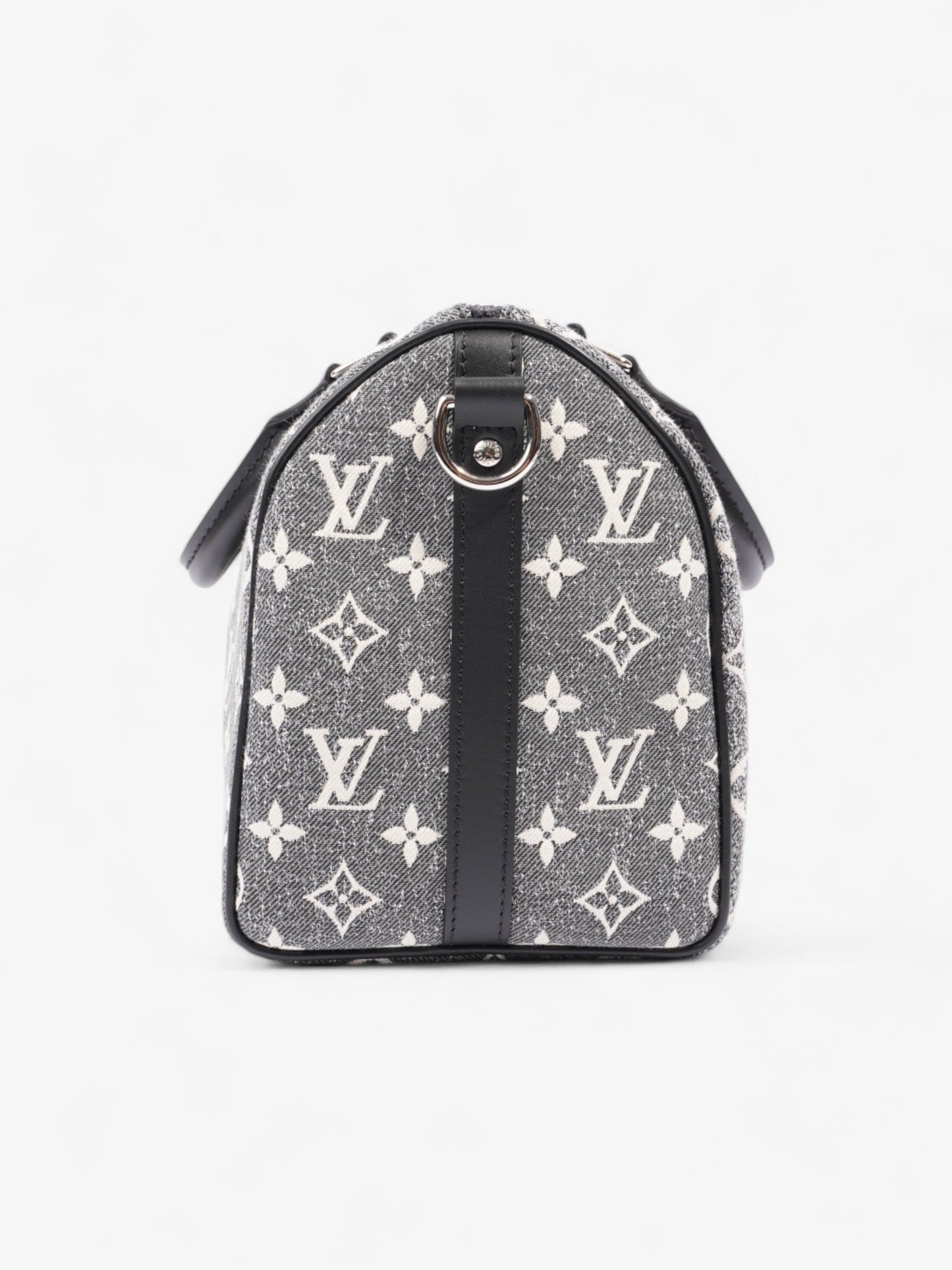 Louis Vuitton Speedy Bandouli猫re Black Monogram Denim 25