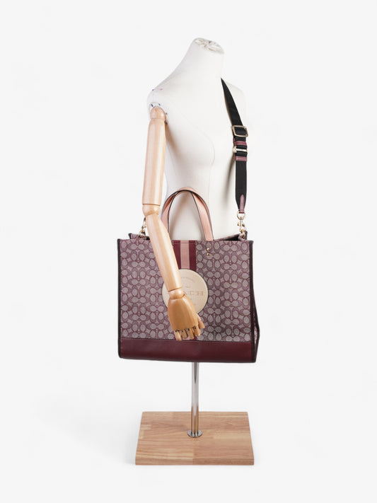 Coach Dempsey Tote Burgundy / Pink / Cream Canvas 40