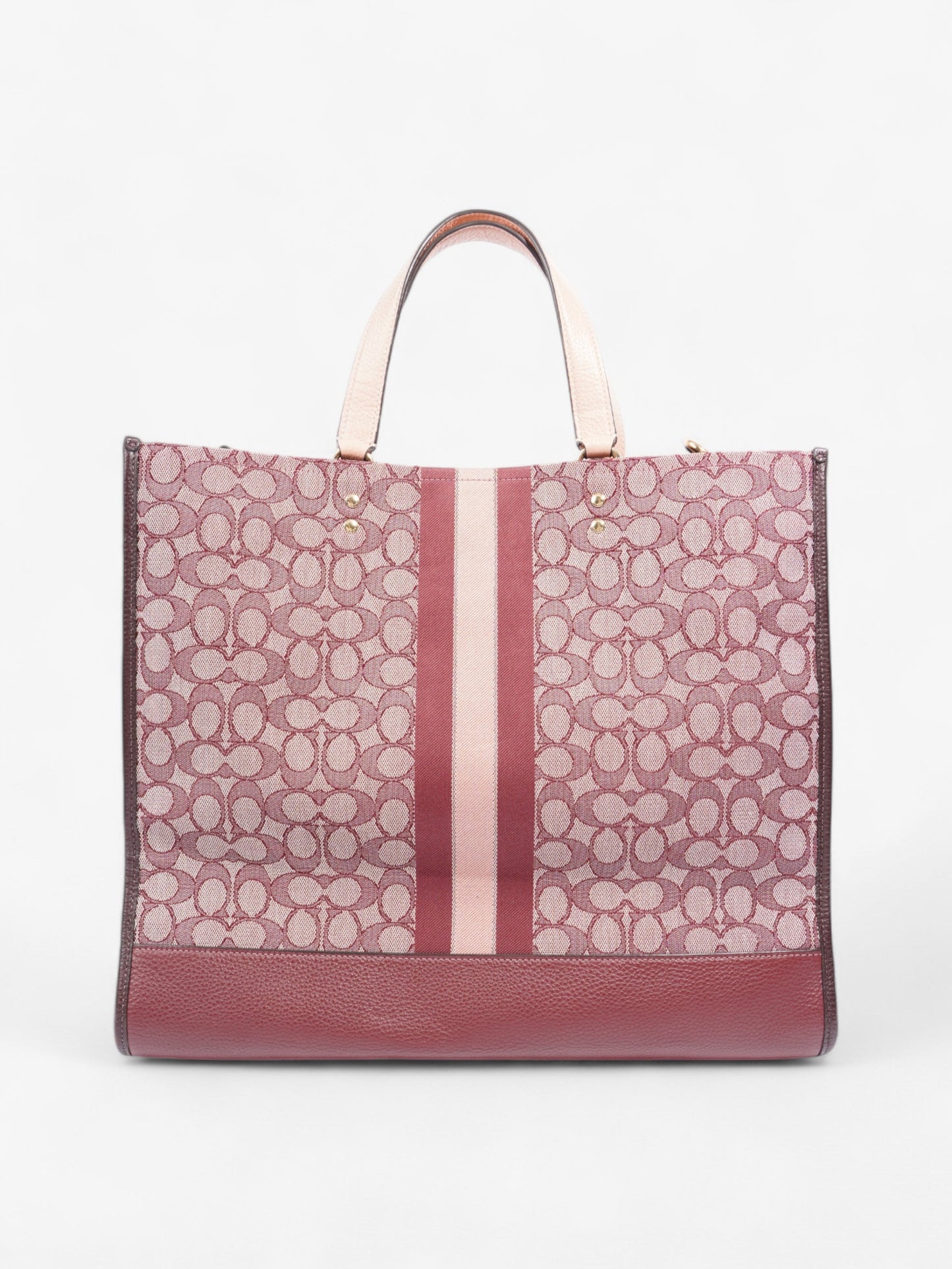 Coach Dempsey Tote Burgundy / Pink / Cream Canvas 40