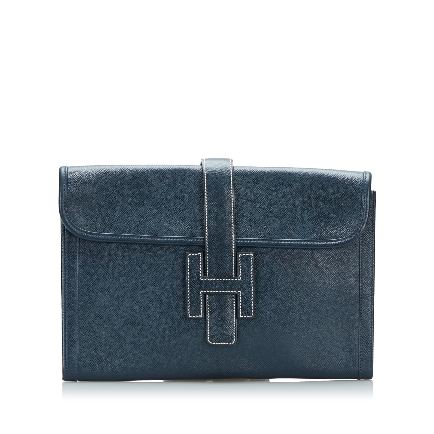 HermÃƒÆ’Ã‚Â¨s Jige PM Clutch Blue Leather